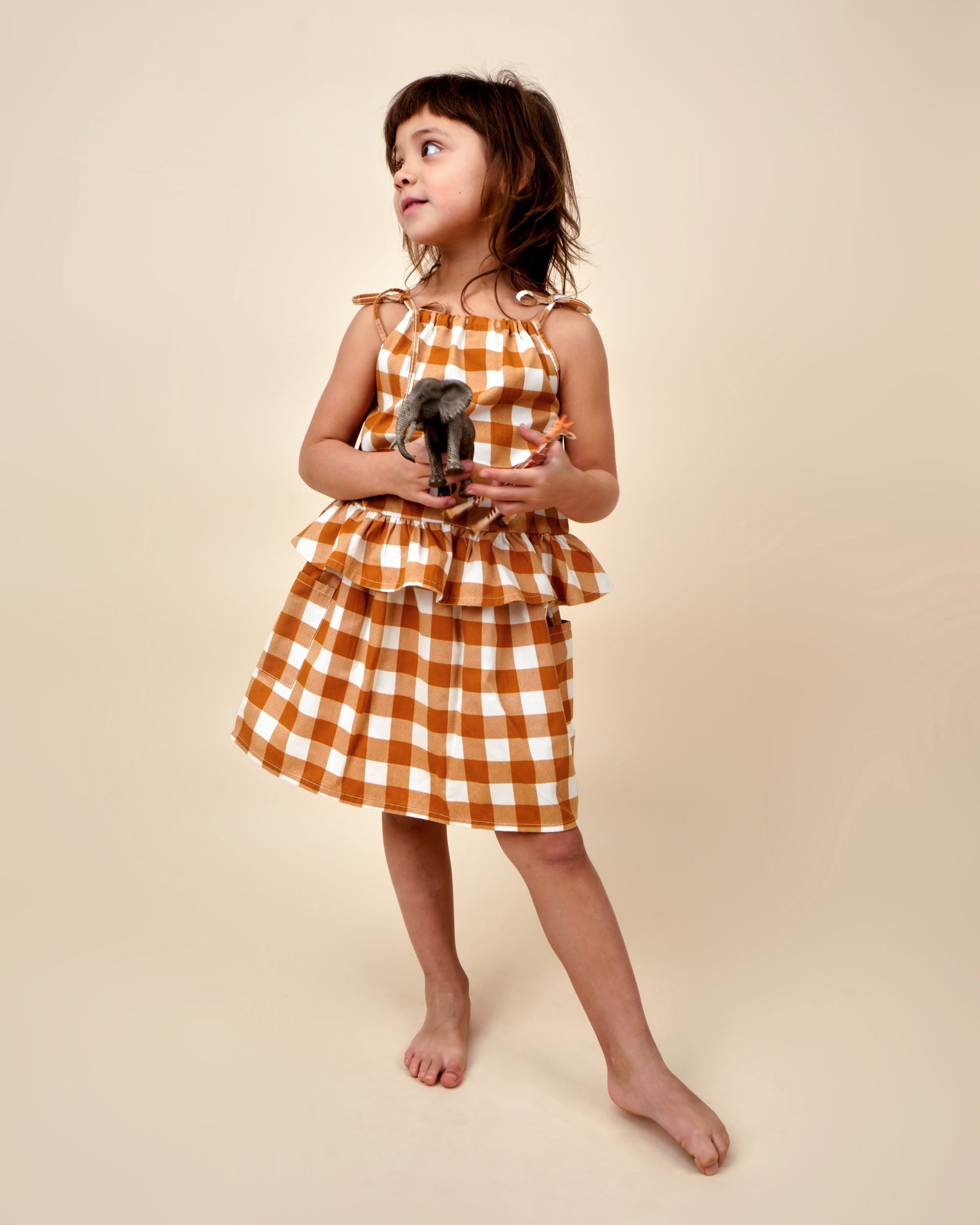 Blusa con Tirantes - Cuadros Vichy - Mostaza