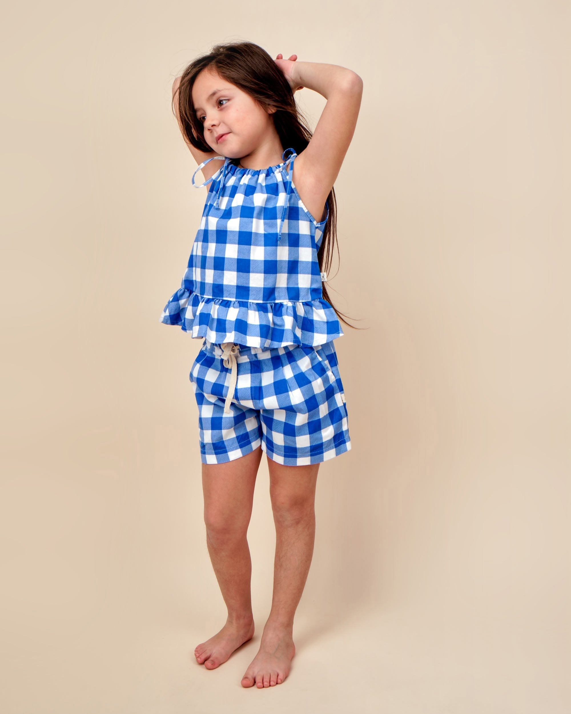 Blusa con Tirantes - Cuadros Vichy - Azul
