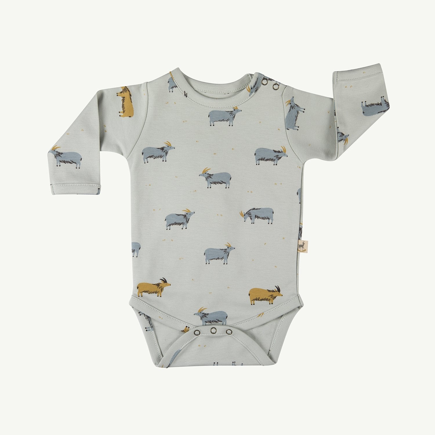 Body 'golden blue goat' sky gray