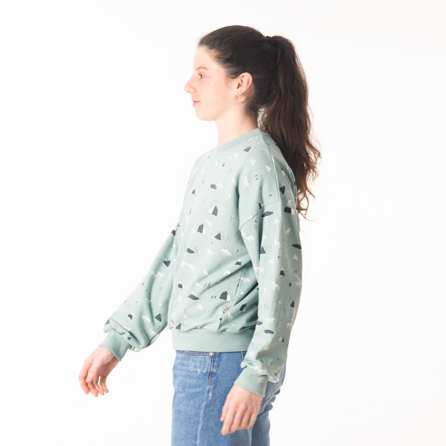 Sweatshirt 'guardian wolves' gray mist