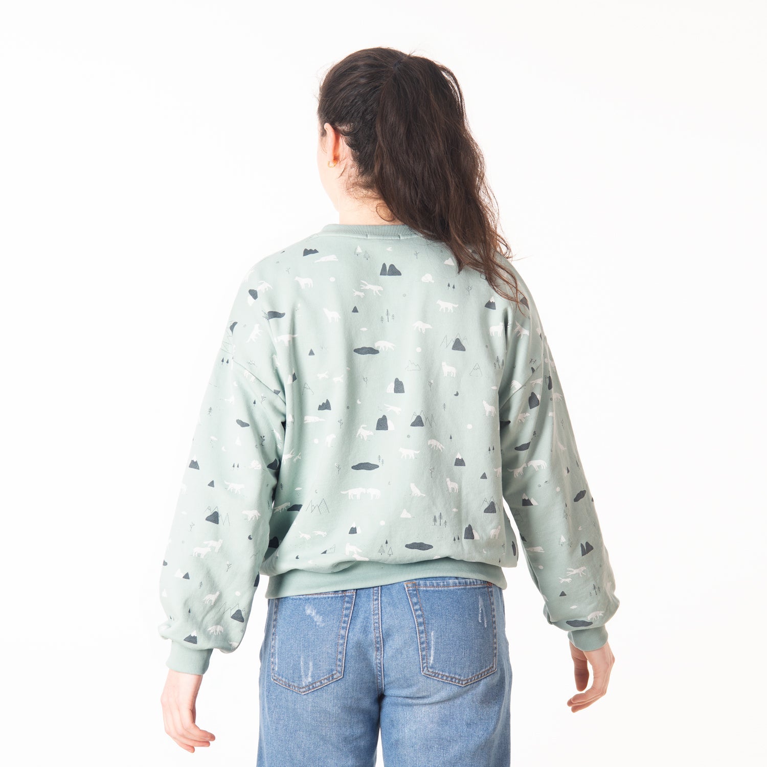 Sweatshirt 'guardian wolves' gray mist