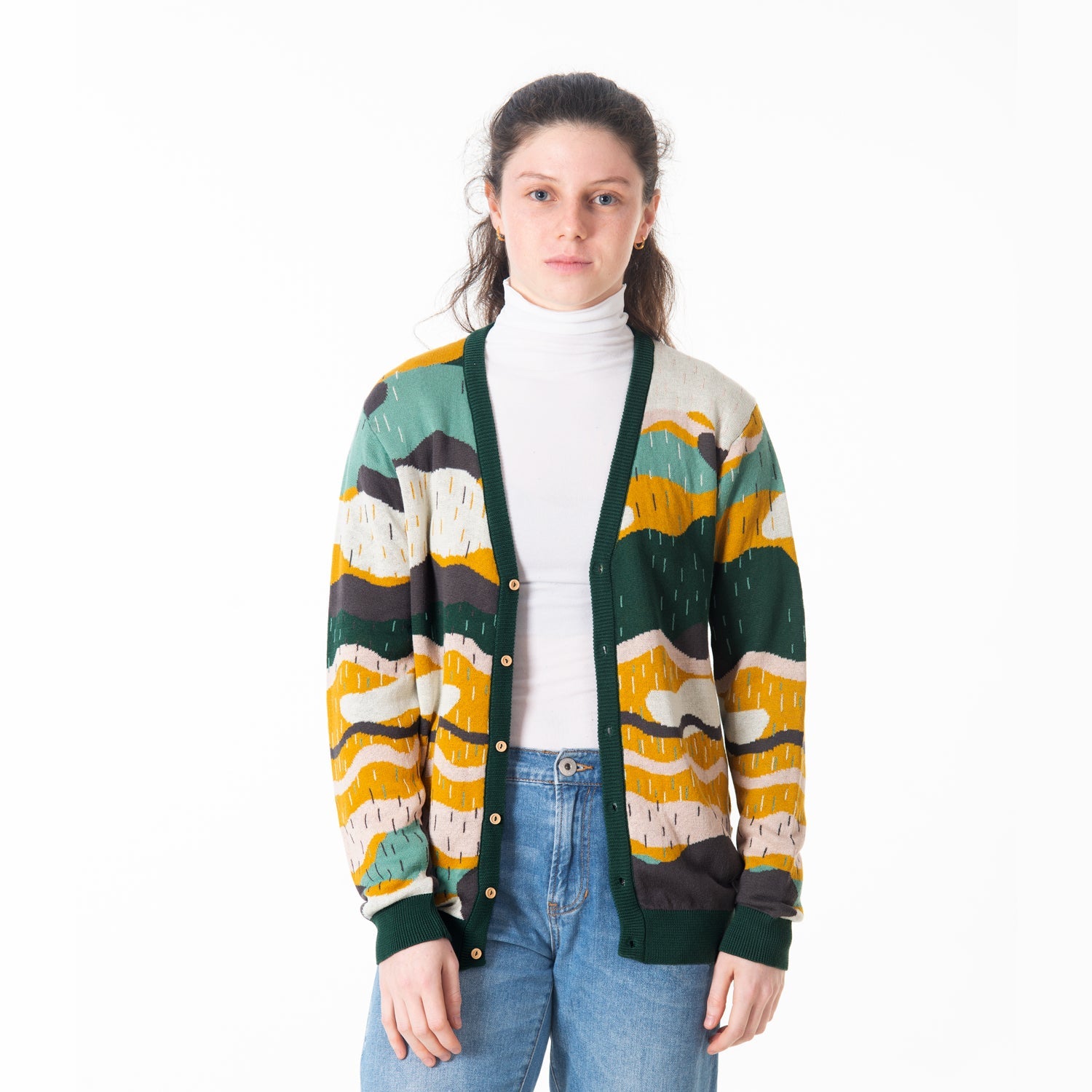 Cardigan tejido 'redwoods' forest green