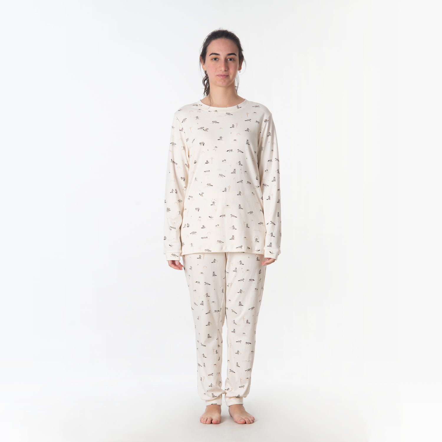 Pijama 'frolicsome raccoons' sea salt