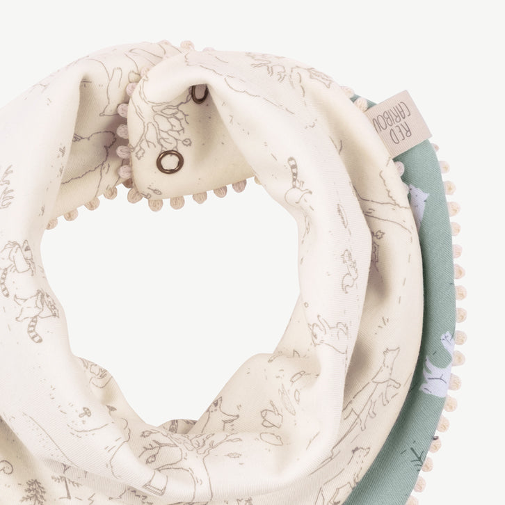 Bandana reversible 'guardian wolves' gray mist