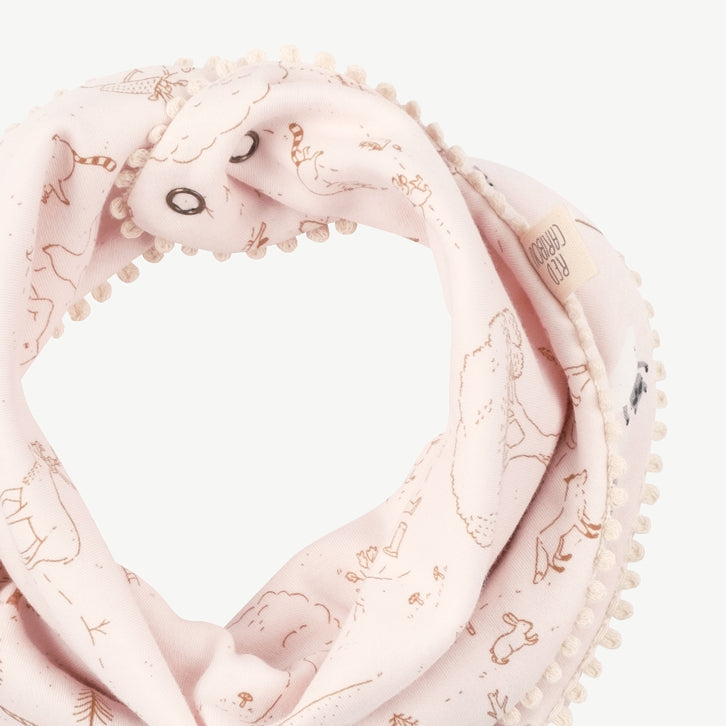 Bandana reversible 'frolicsome raccoons' pearl