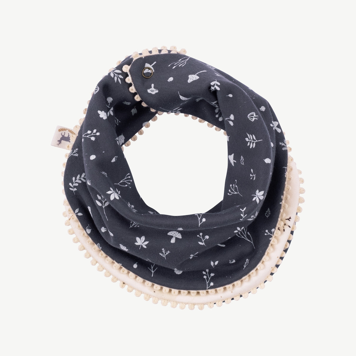 Bandana reversible 'frolicsome raccoons' sea salt