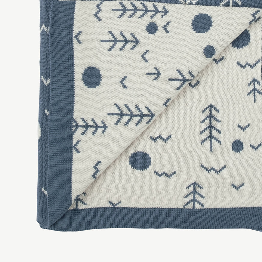 Manta tejida 'the woods' blue mirage