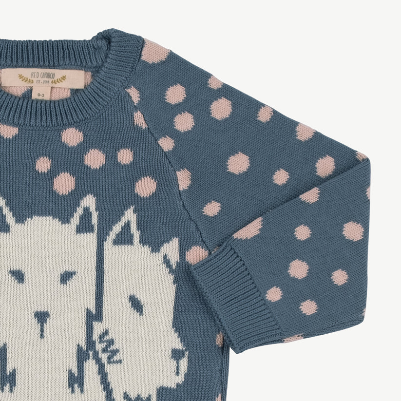 Chompa tejida 'the pack' blue mirage