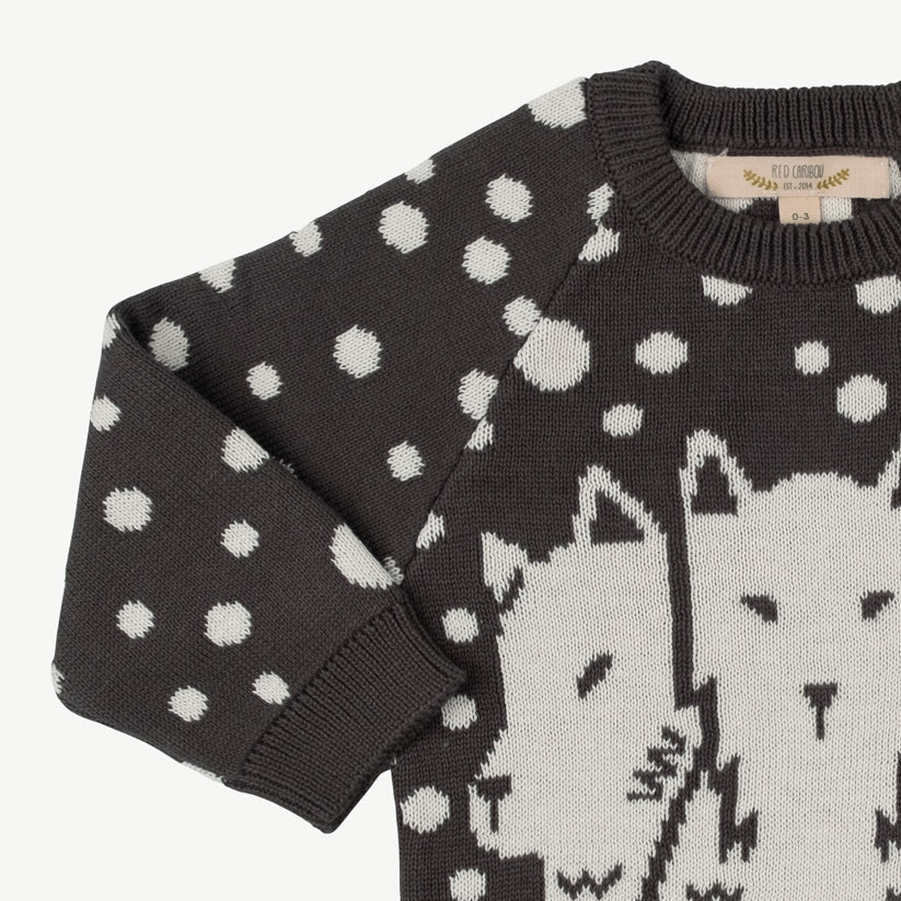 Chompa tejida 'the pack' dark shadow