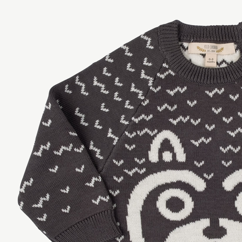 Chompa tejida 'sneaky racoon' dark shadow