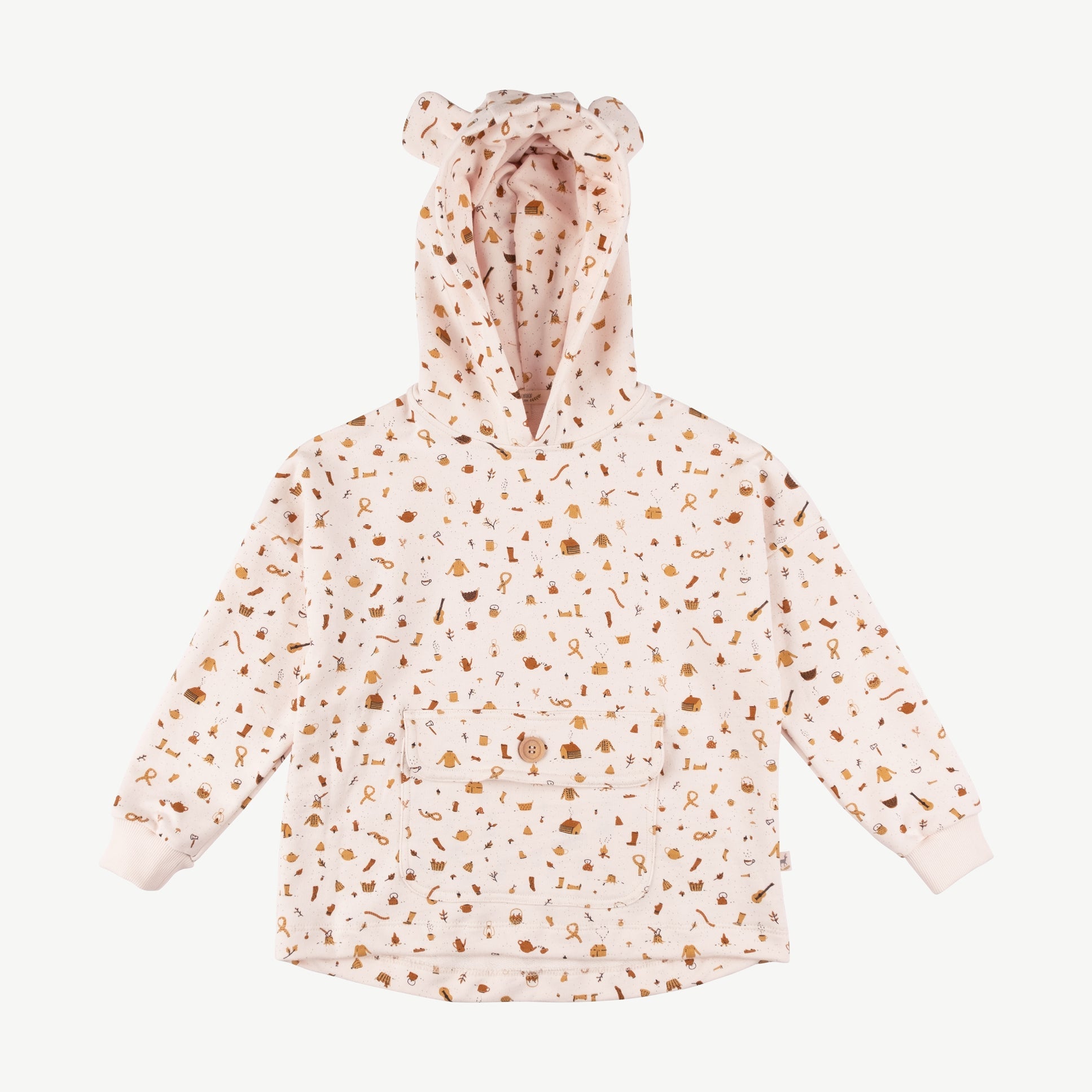 Sweatshirt con capucha 'winter essentials' pearl