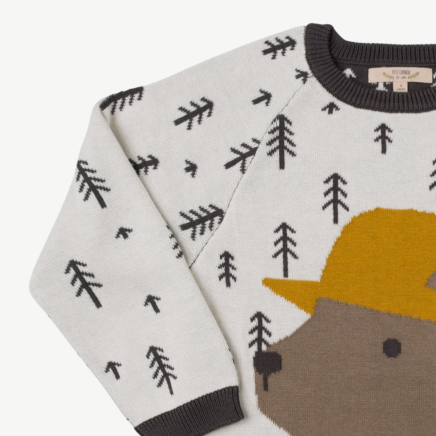 Chompa tejida 'ranger bear' ivory