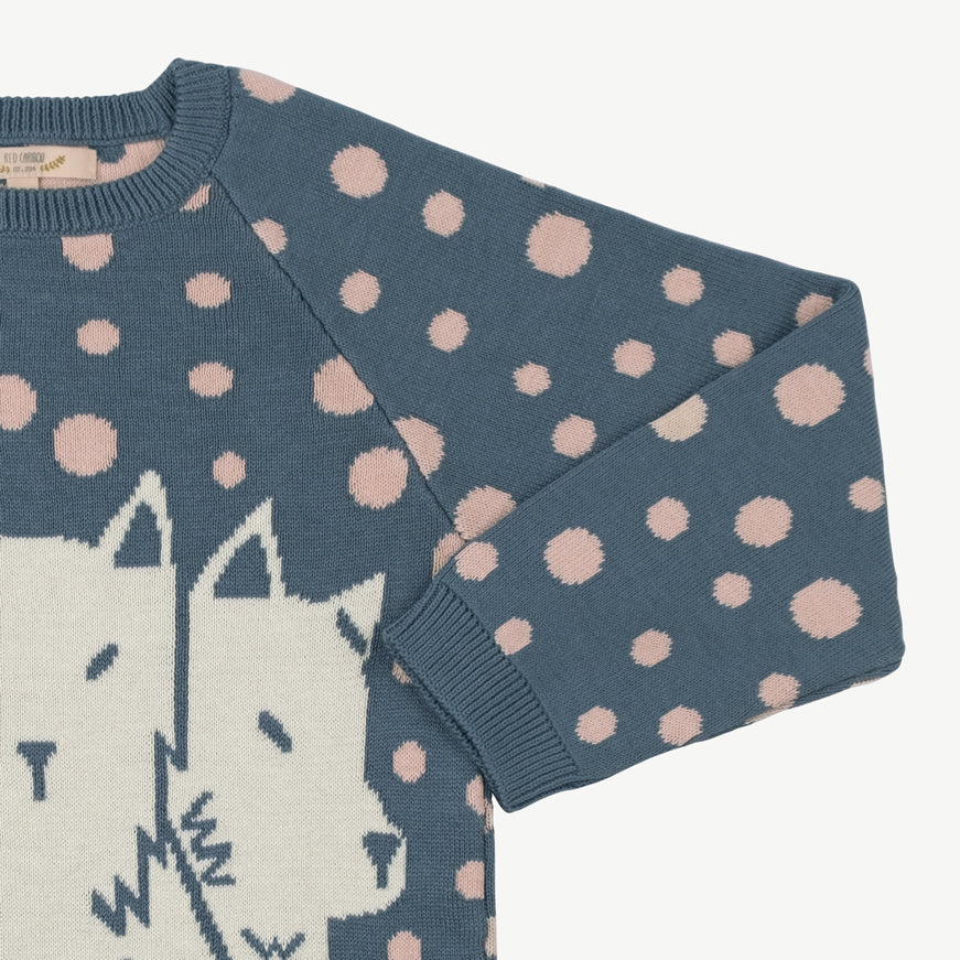 Chompa tejida 'the pack' blue mirage