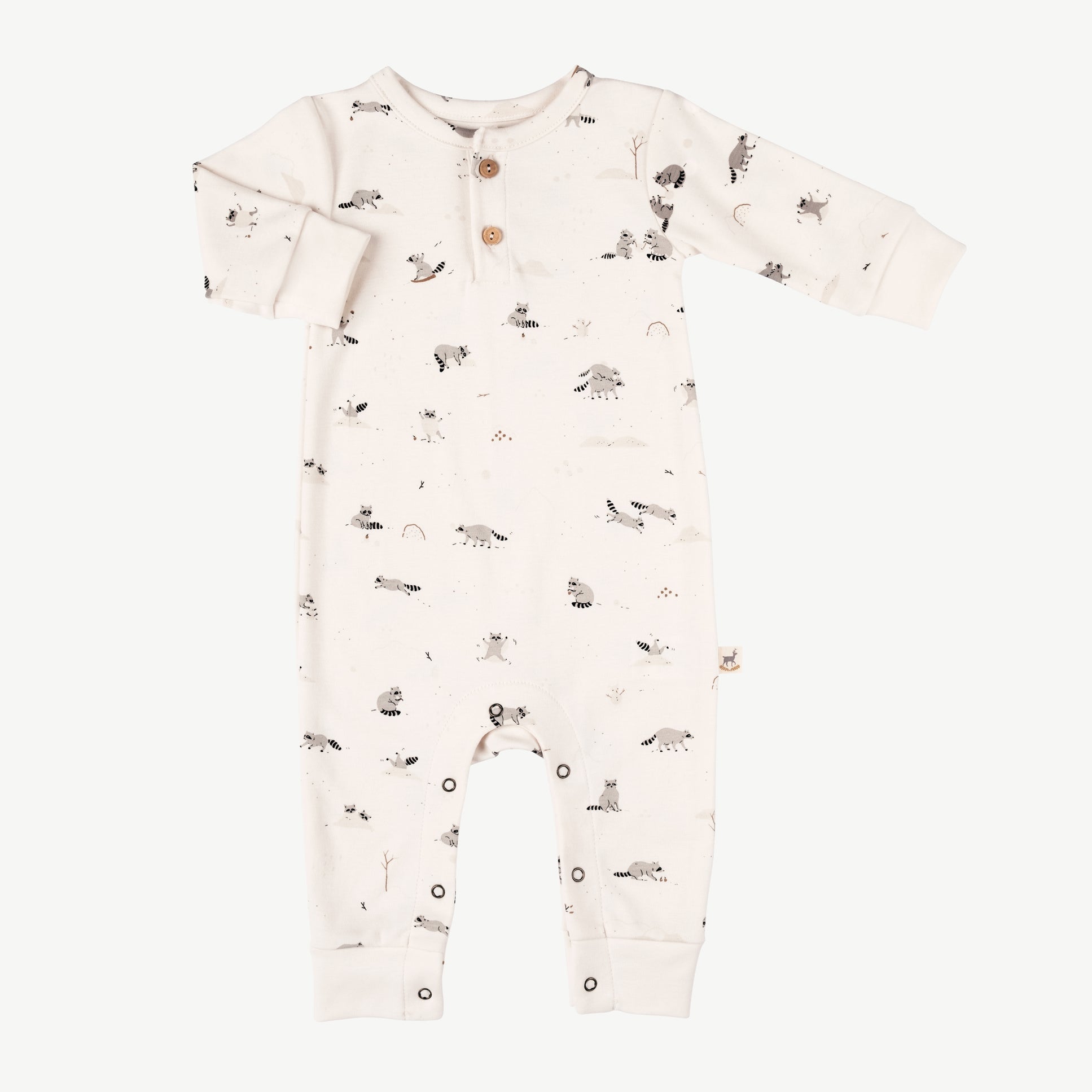 Enterizo 'frolicsome raccoons' sea salt