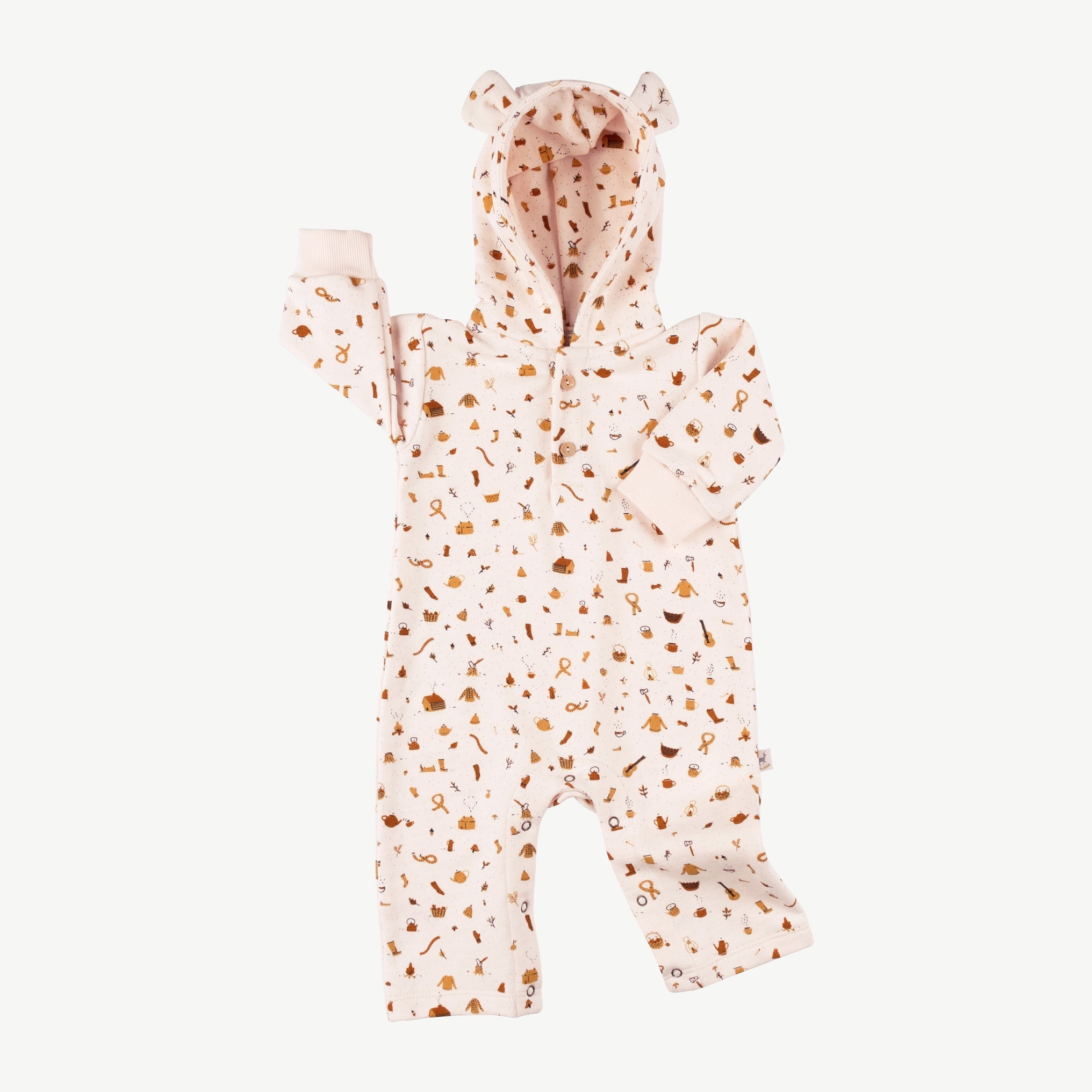 Enterizo con capucha 'winter essentials' pearl bear