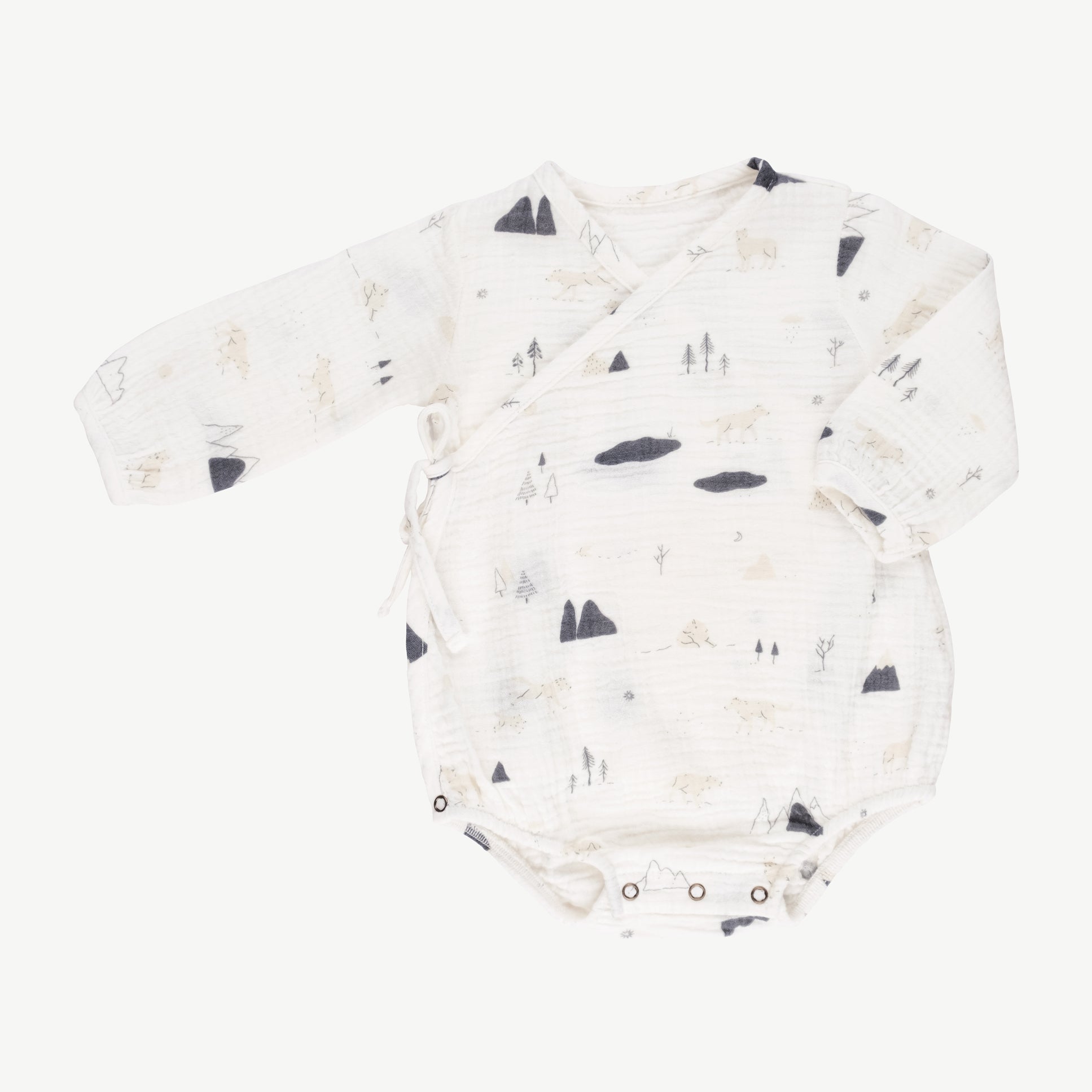 Body kimono 'guardian wolves' ivory