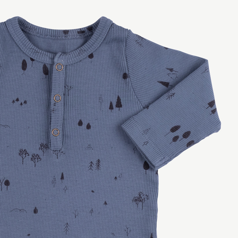 Polo henley 'the woods' blue mirage