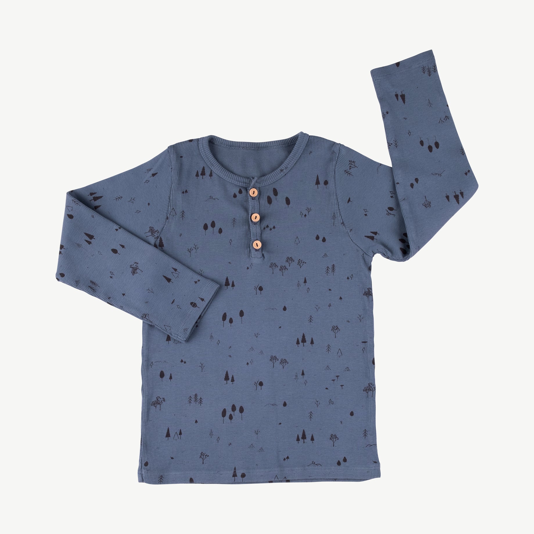 Polo henley 'the woods' blue mirage