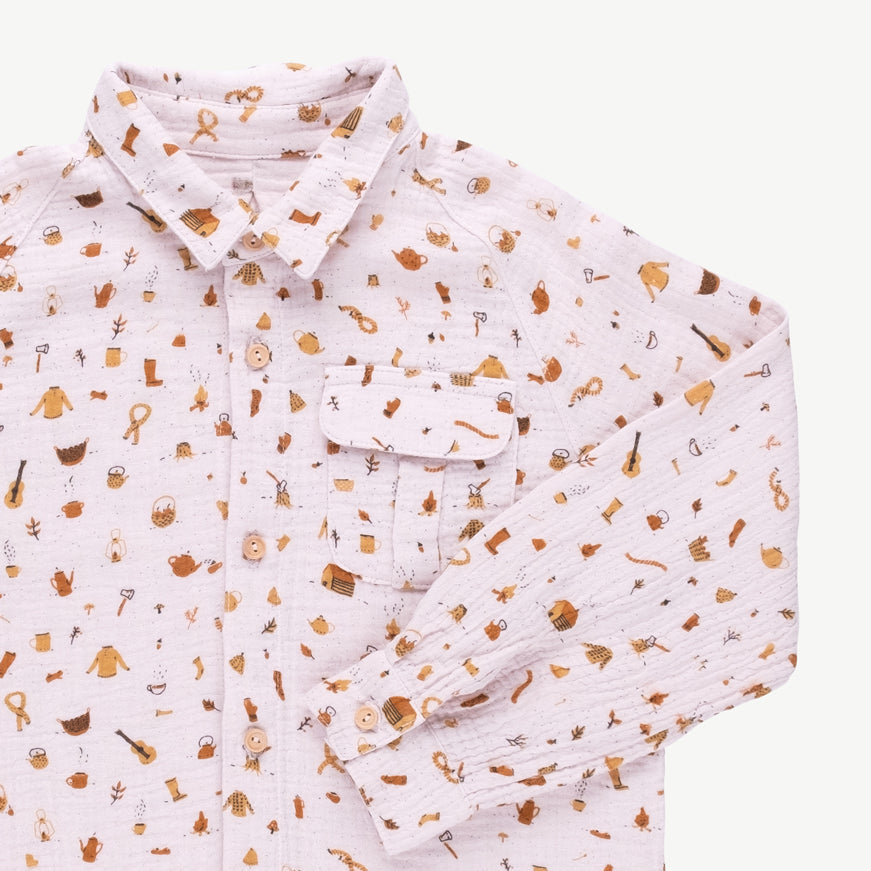 Camisa oversized 'winter essentials' orchid ice