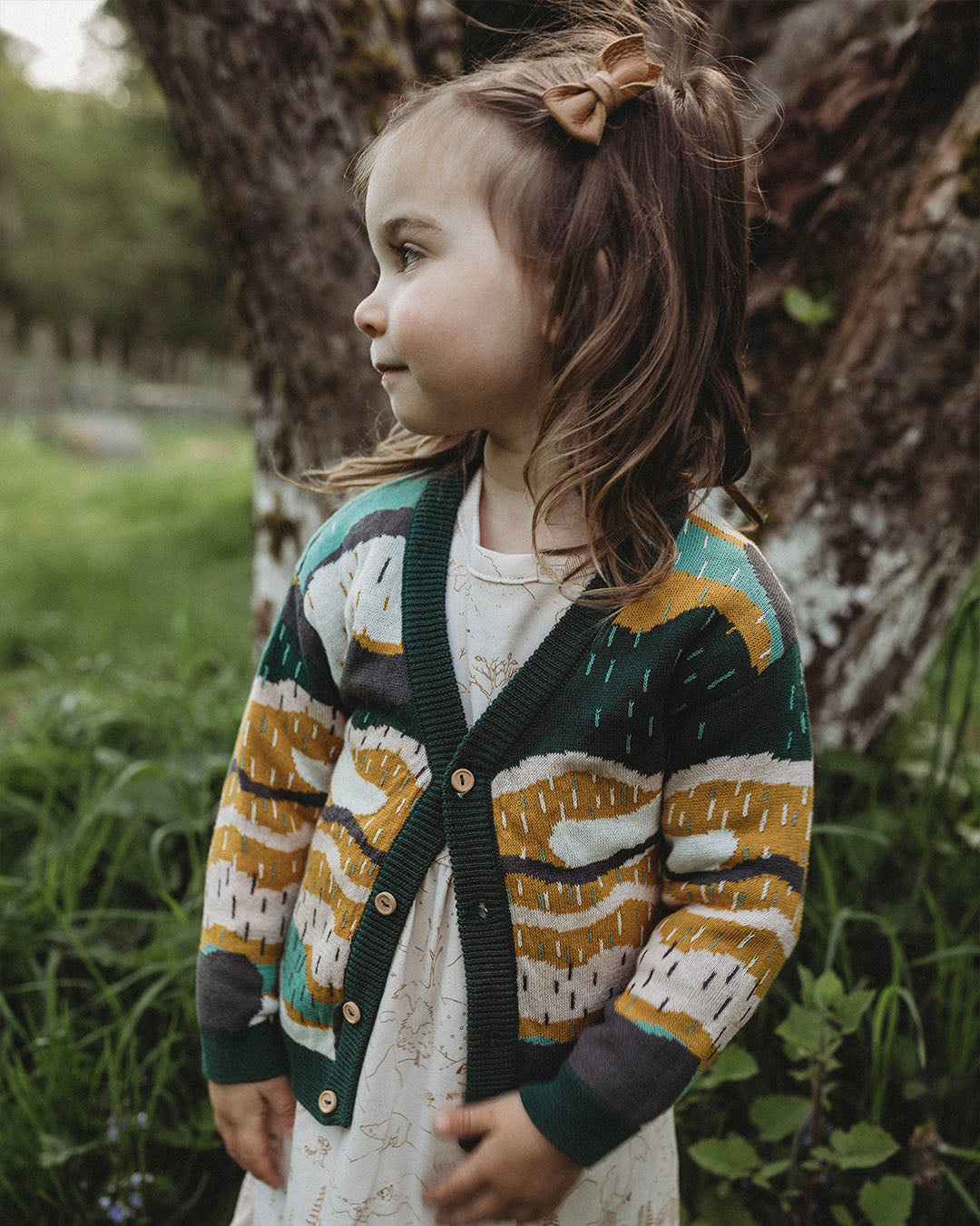 Cardigan tejido 'redwoods' forest green