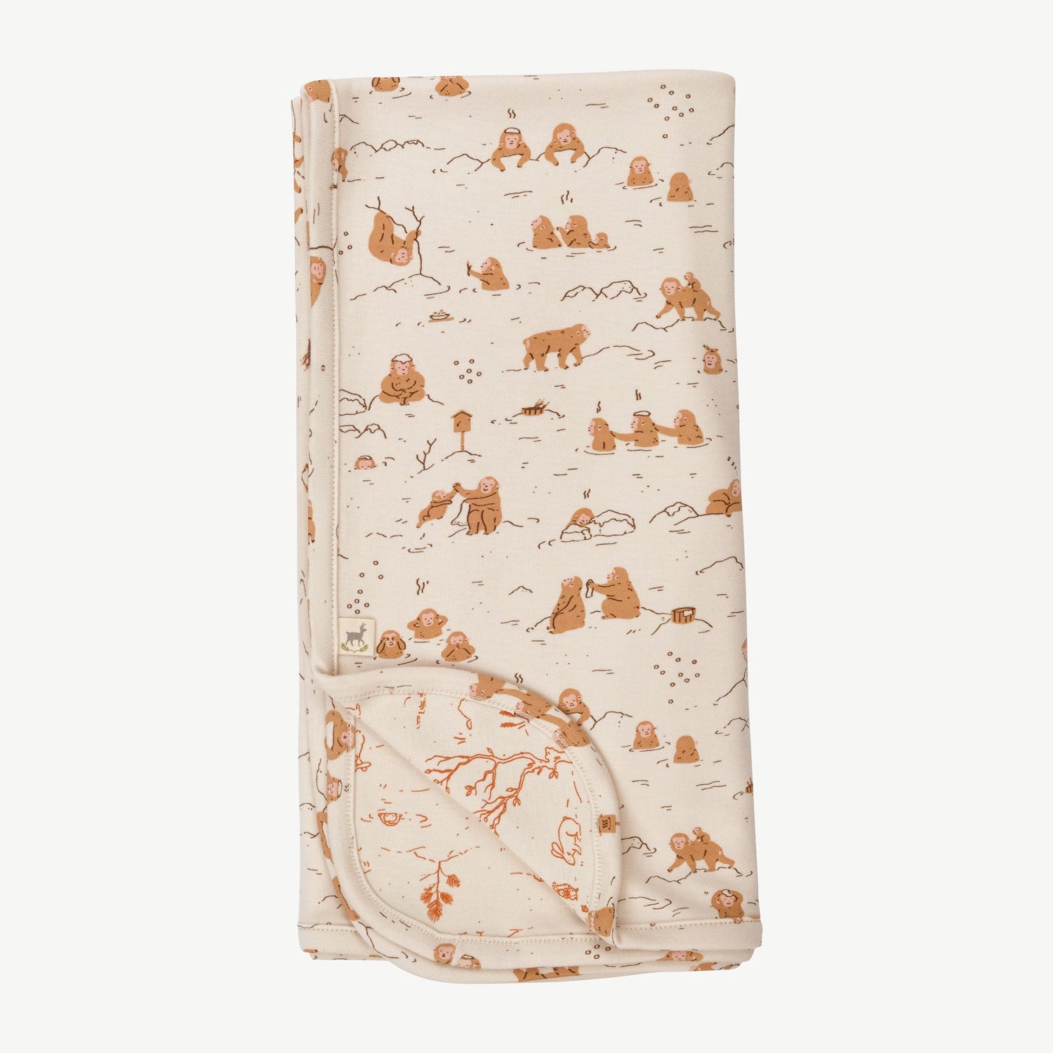 Manta Doble Cara 'Monkey Snow Day' (Monos) Sandshell