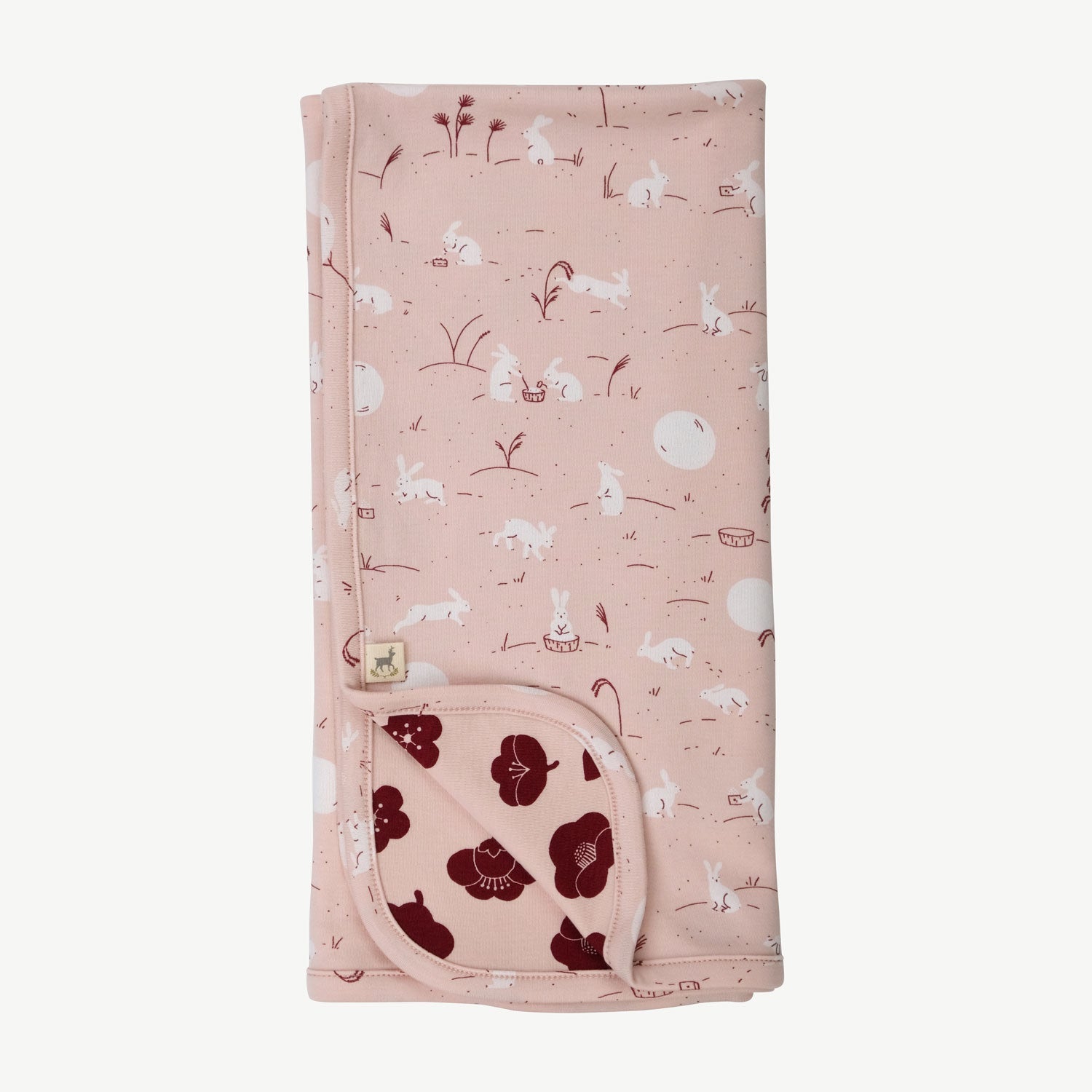 Manta Doble Cara ‘Moonlit Usagi’ (Conejos) Peach Whip