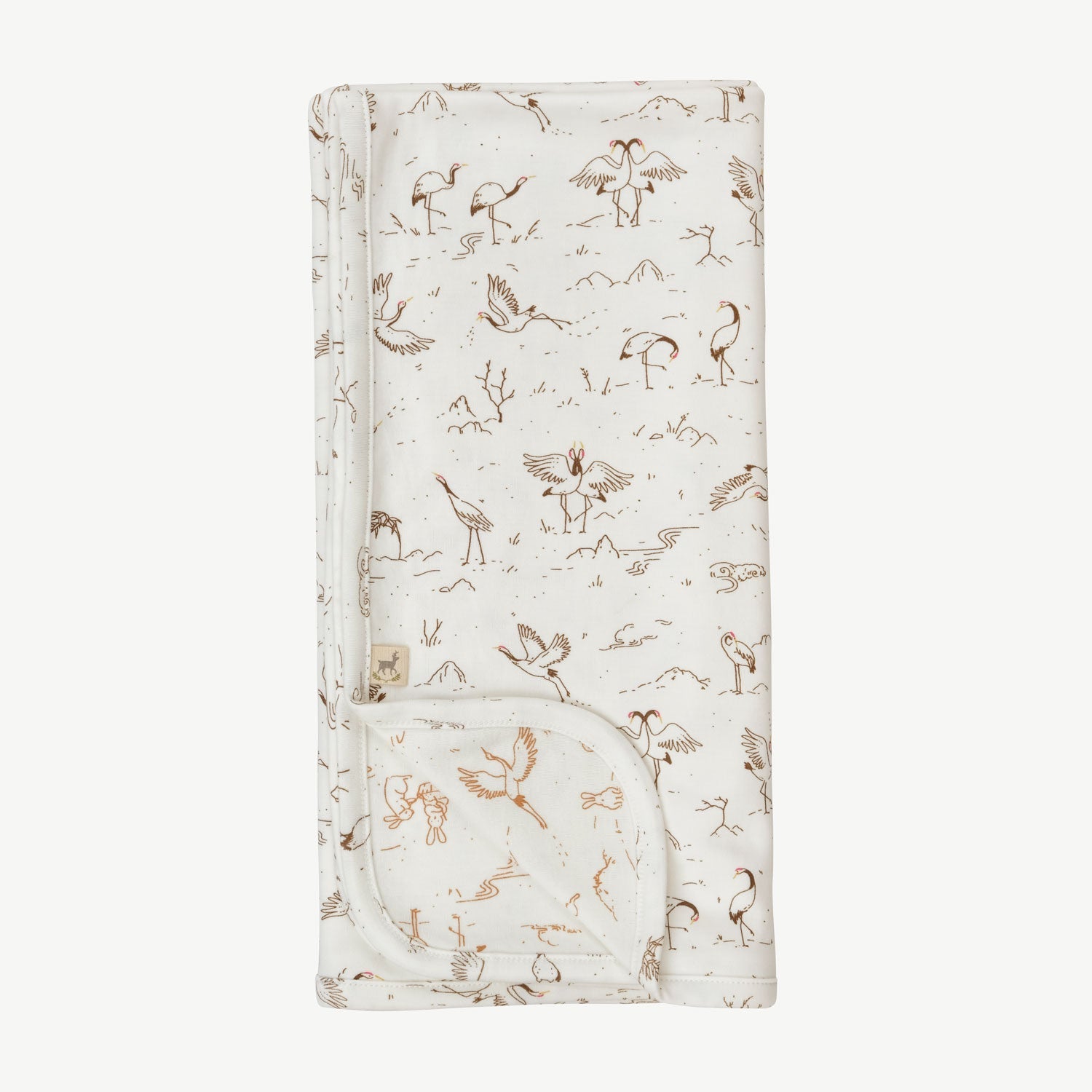 Manta Doble Cara ‘Tsuru Ballet' (Grullas) Ivory