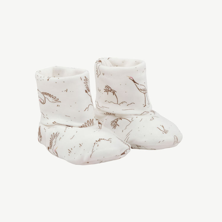 Botitas de Bebé ‘Tsuru Ballet' (Grullas) Ivory