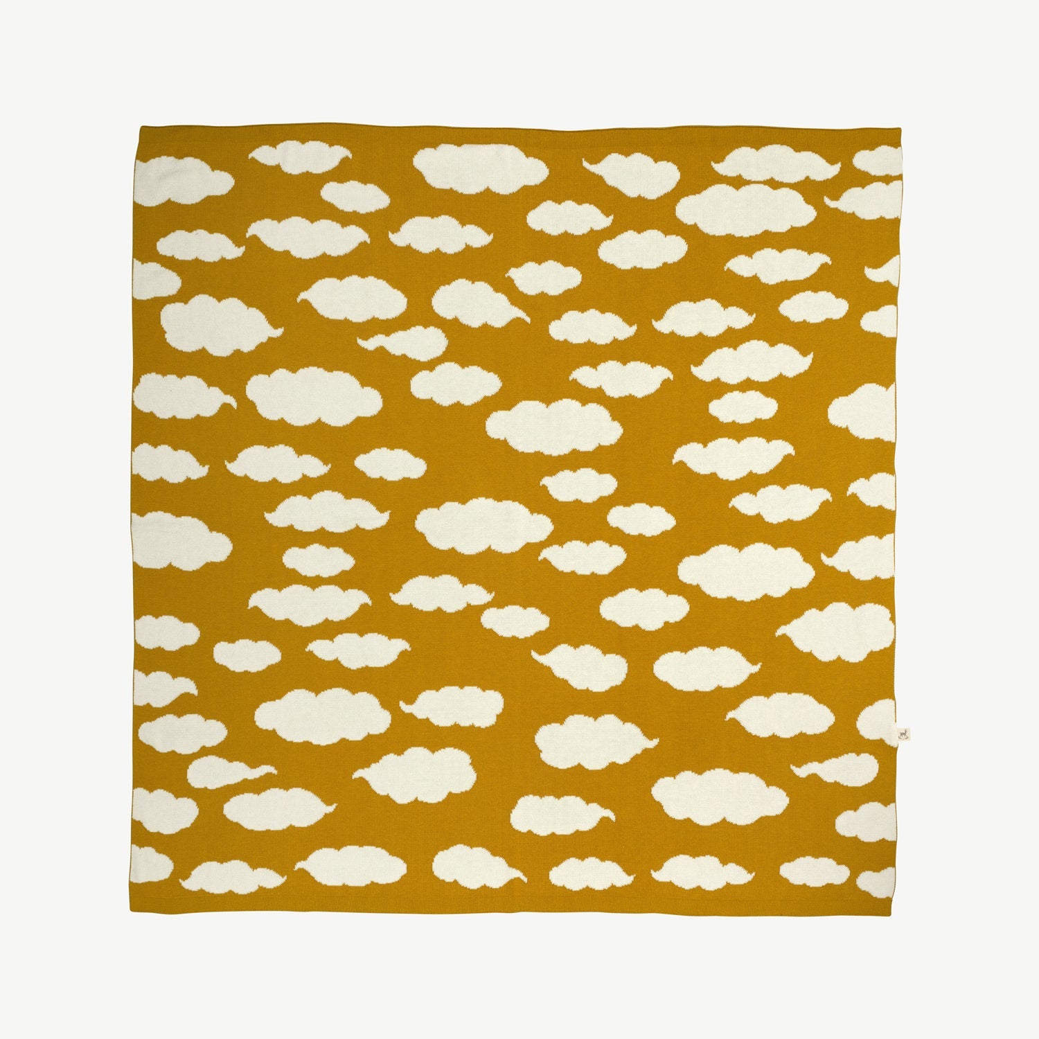 Manta tejida 'Nubes' Mustard