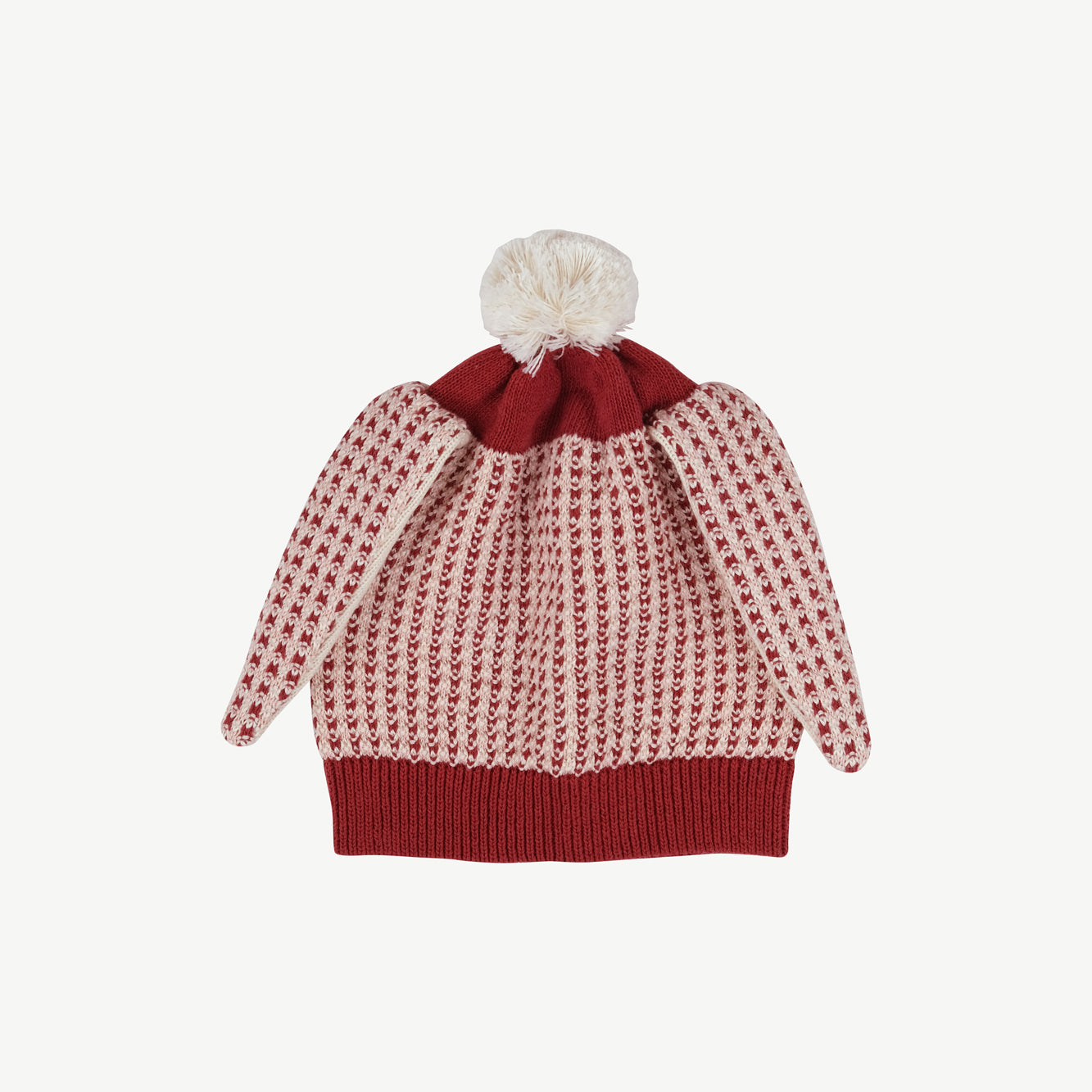 Gorrito de Conejo Tejido de Bebé ‘Multi' Tibetan Red