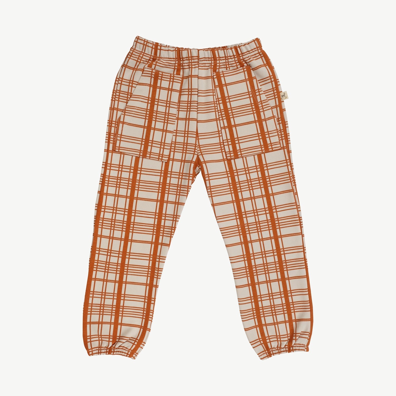 Joggers ‘Winter Checks Orange’ (Cuadros) White Sand