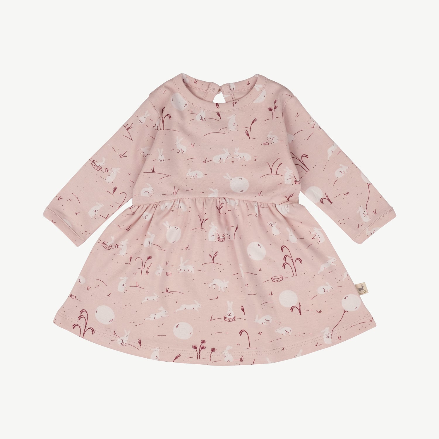 Vestido de Bebé ‘Moonlit Usagi’ (Conejos) Peach Whip