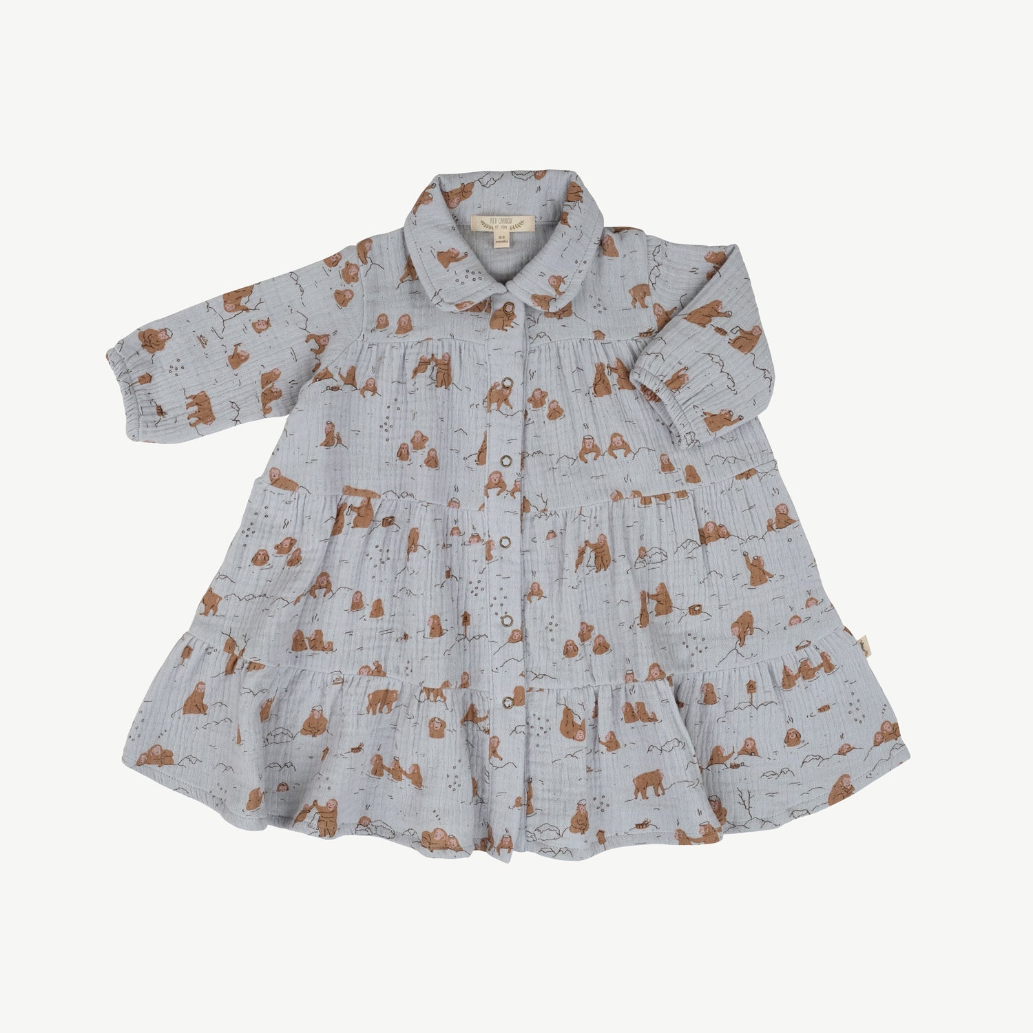 Vestido de Muselina ‘Monkey Snow Day' (Monos) Light Gray