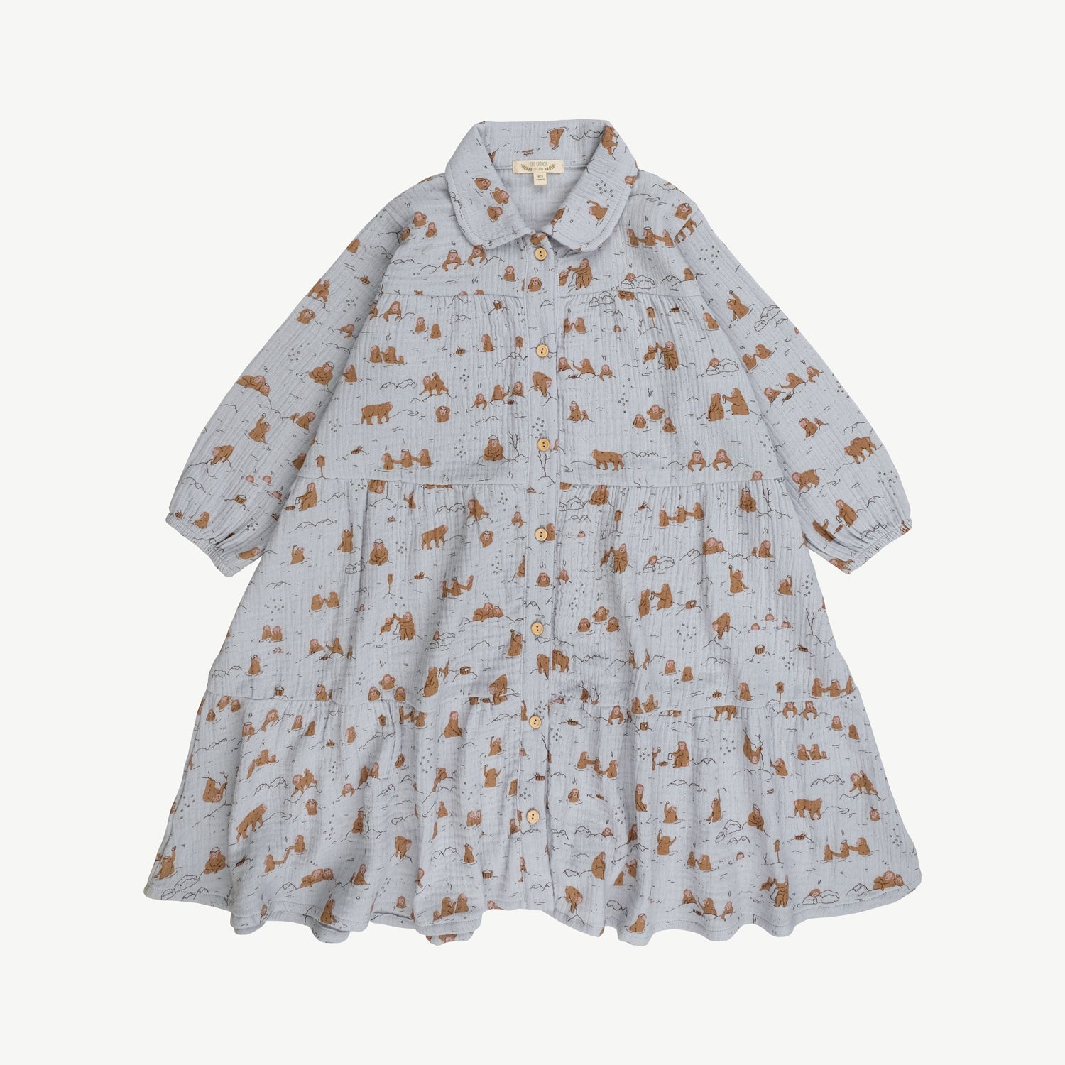 Vestido de Muselina ‘Monkey Snow Day' (Monos) Light Gray
