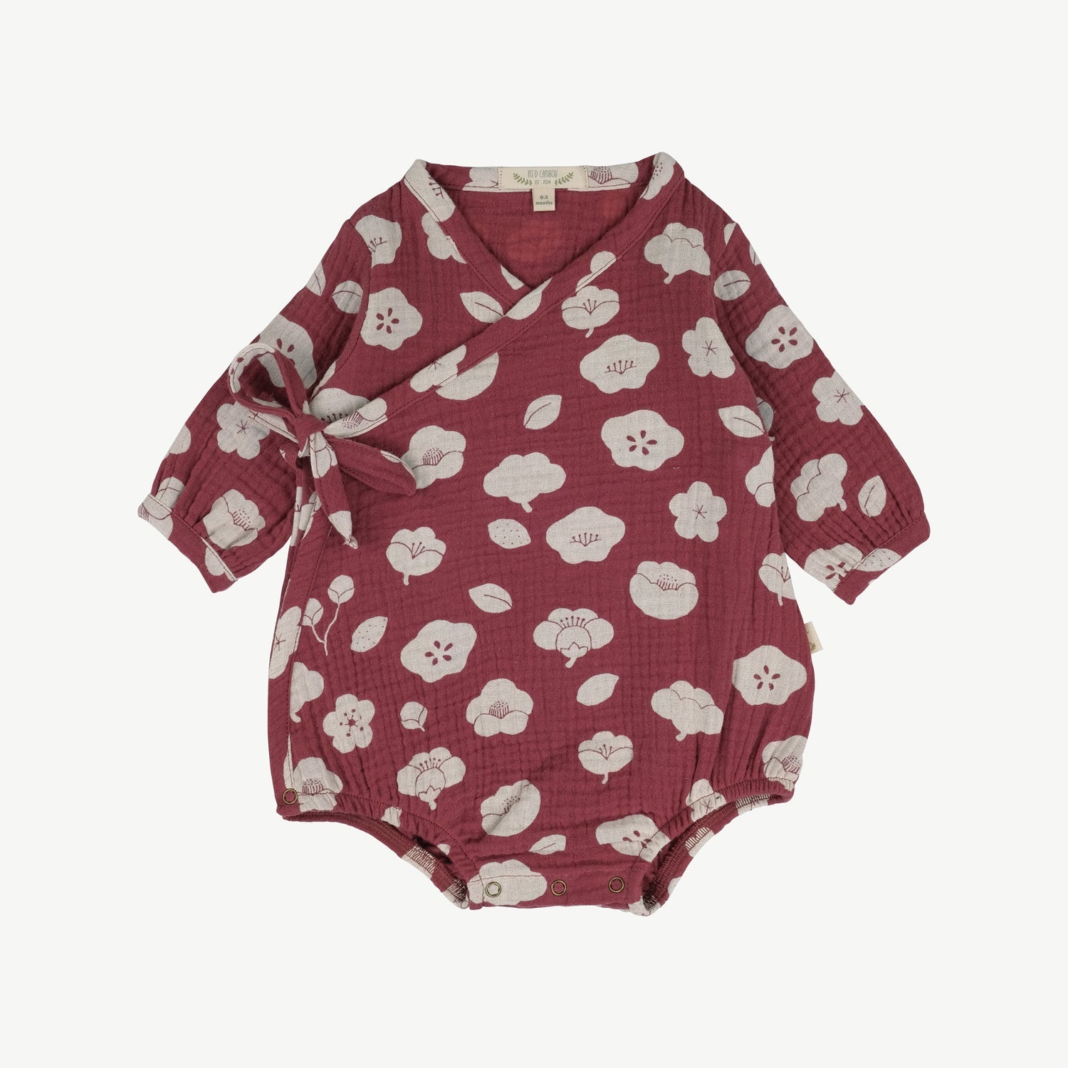 Body de Muselina ‘Plums in Bloom' (Flores) Dark Red