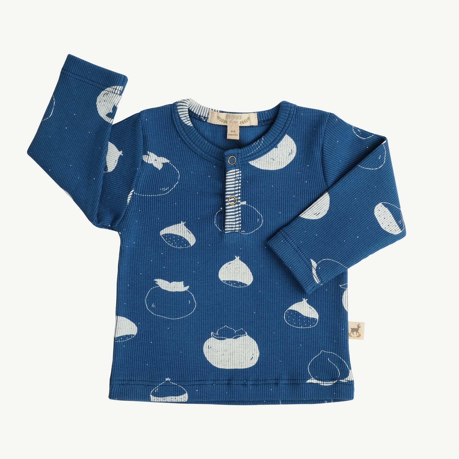 Polo Henley de Rib ‘Fruitful Patience' (Frutos) Dark Blue