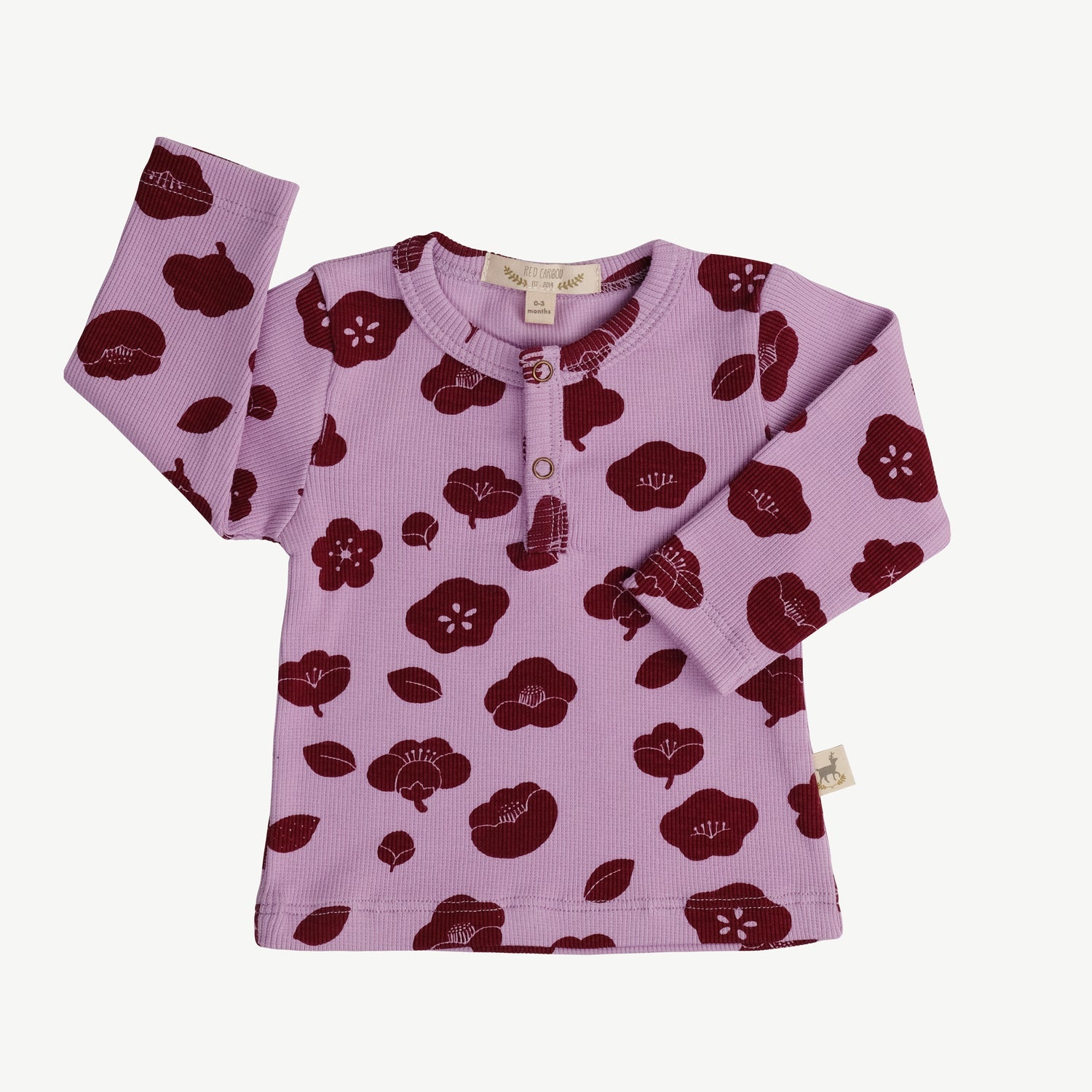 Polo Henley de Rib ‘Plums in Bloom' (Flores) Lupine
