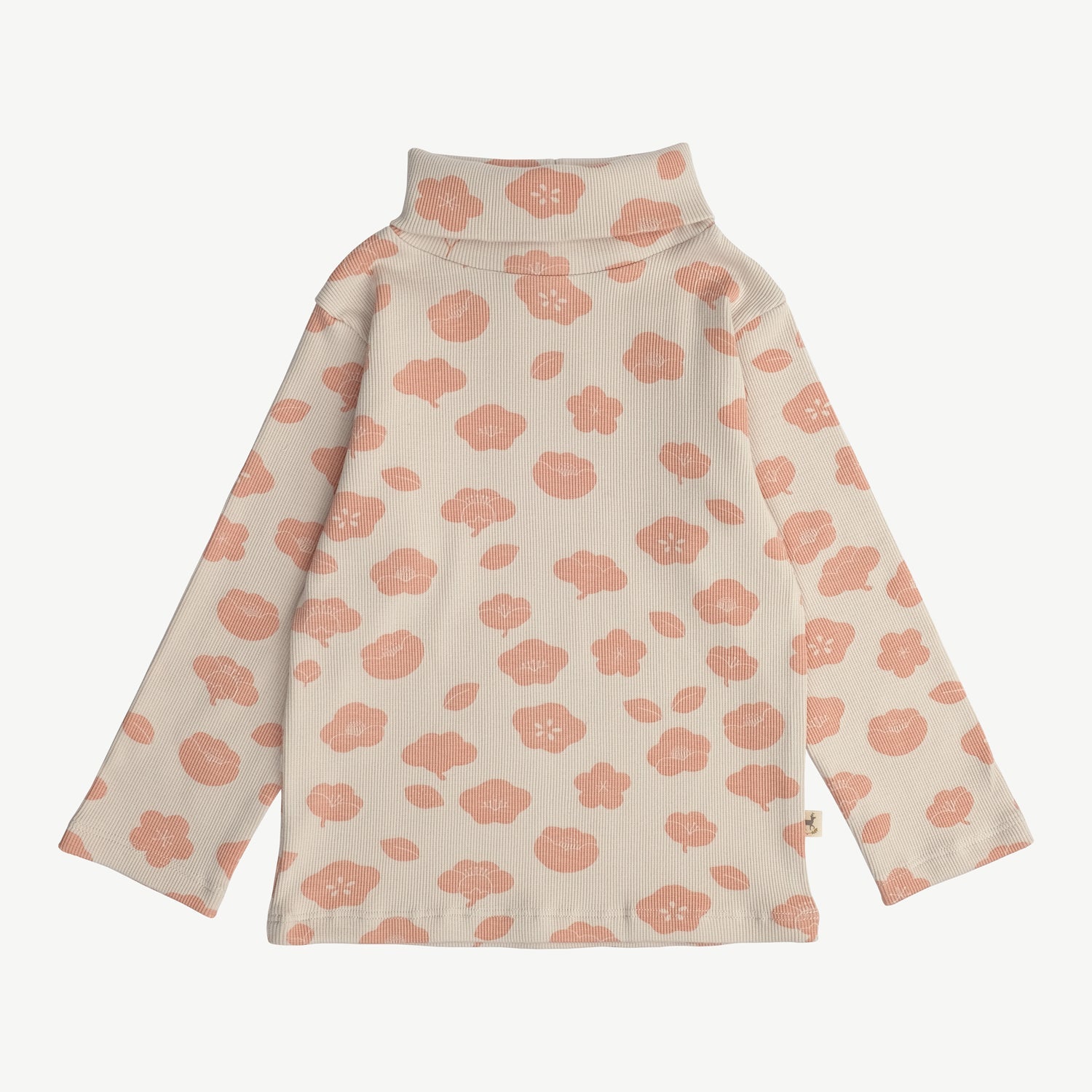 Polo Cuello Tortuga de rib ‘Plums in Bloom' (Flores) White Sand
