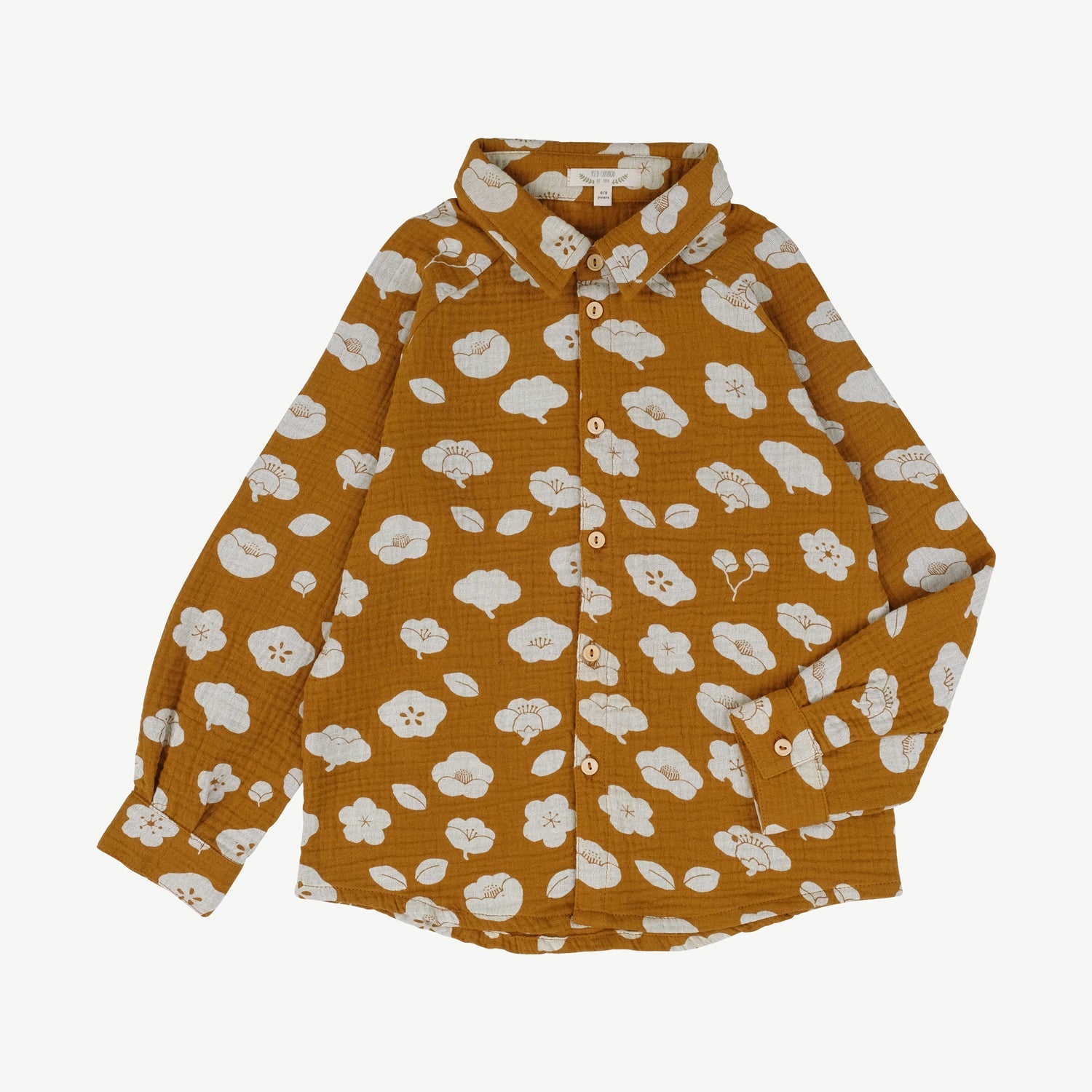 Camisa ‘Plums in Bloom' (Flores) Curry