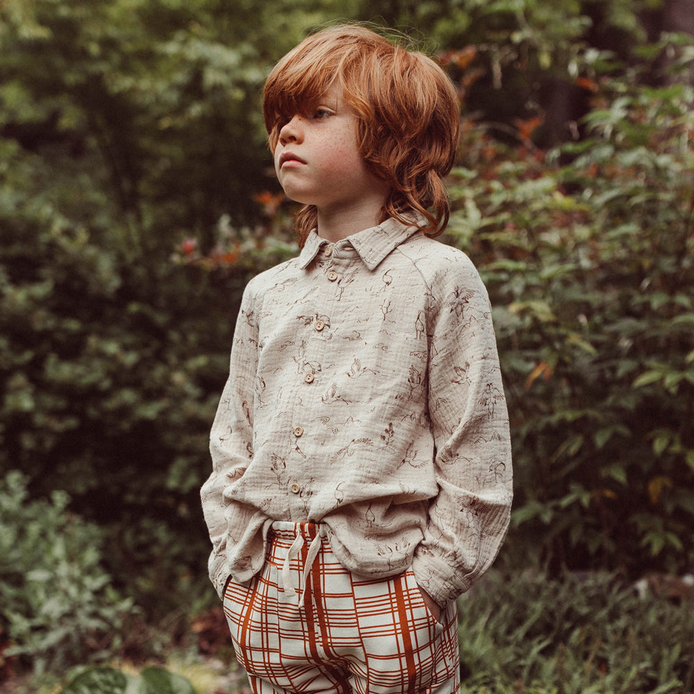 Camisa ‘Tsuru Ballet' (Grullas) Light Tan