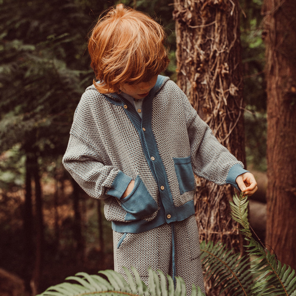 Cardigan Tejido con Capucha ‘Multi' Blue Mirage
