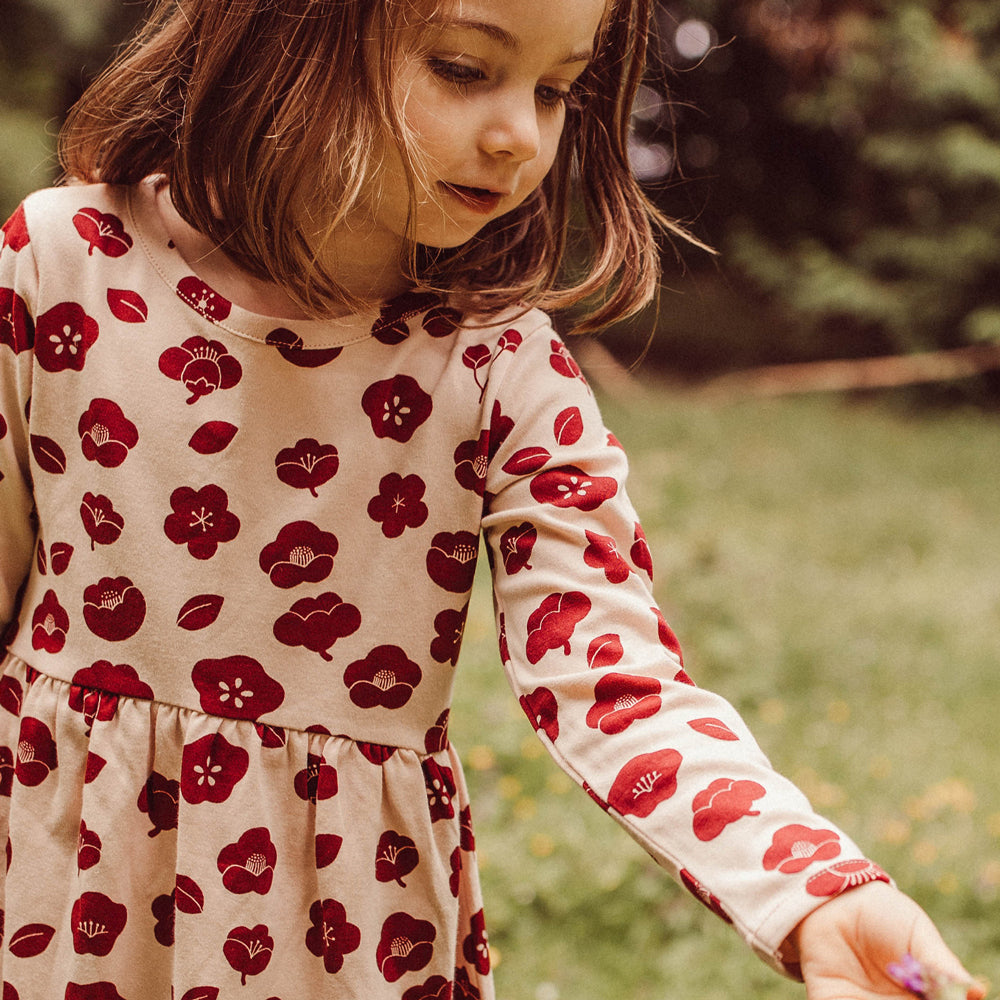 Vestido ‘Plums in Bloom' (Flores) Peach Whip