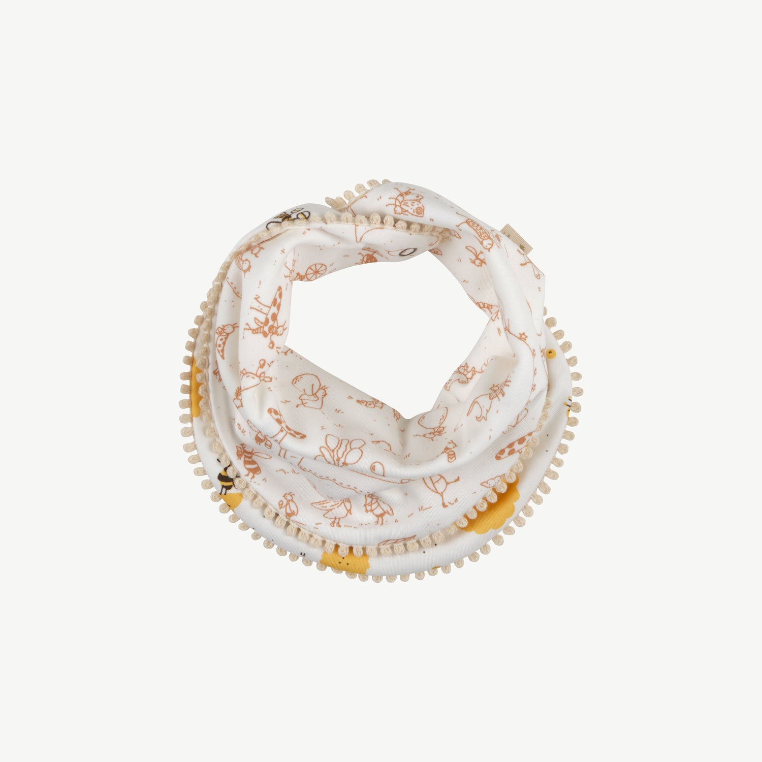 Bandana reversible 'buzzy bees' ivory