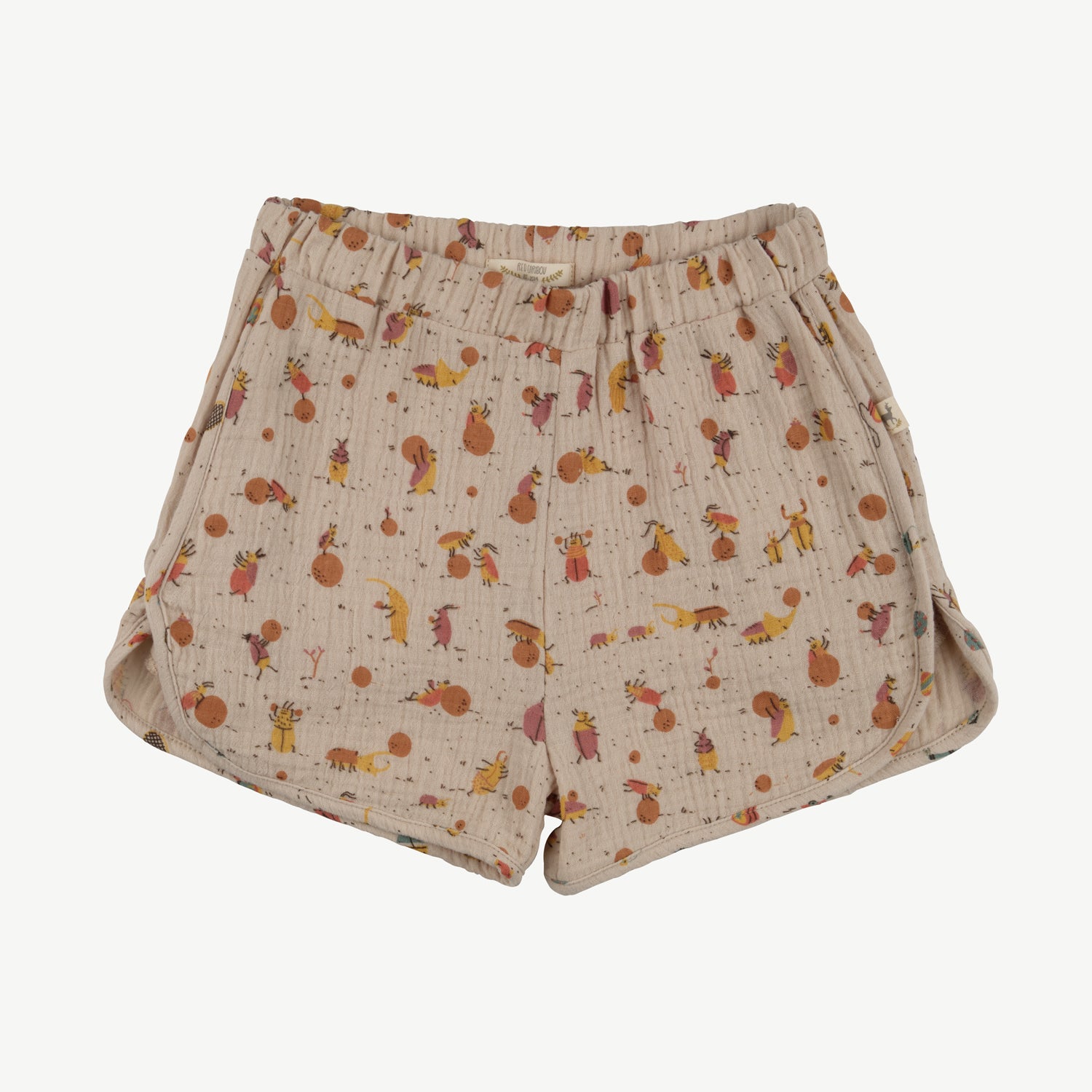 Shorts de Muselina 'juggling beetles' white sand