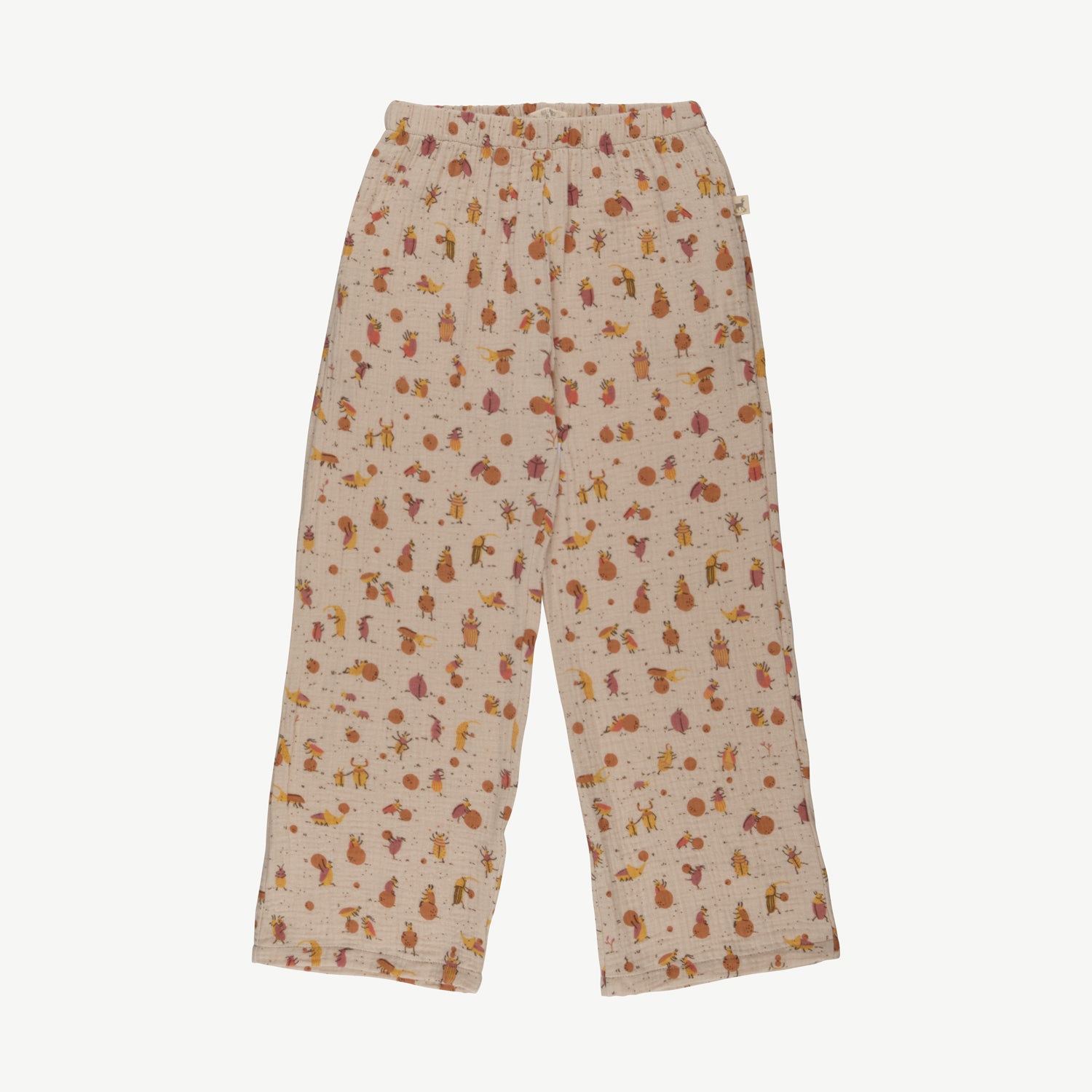 Pantalón de Muselina 'juggling beetles' white sand