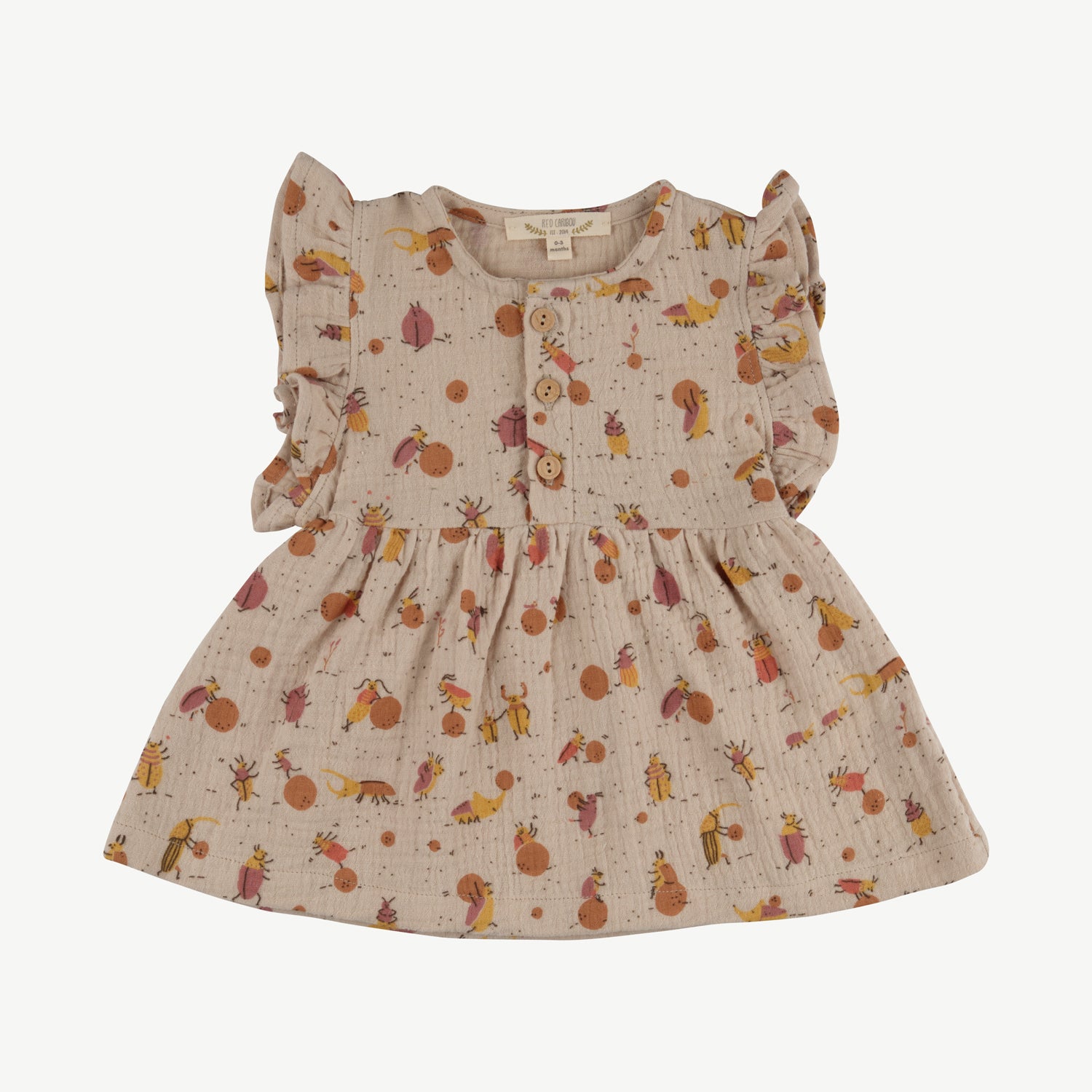 Vestido 'juggling beetles' white sand