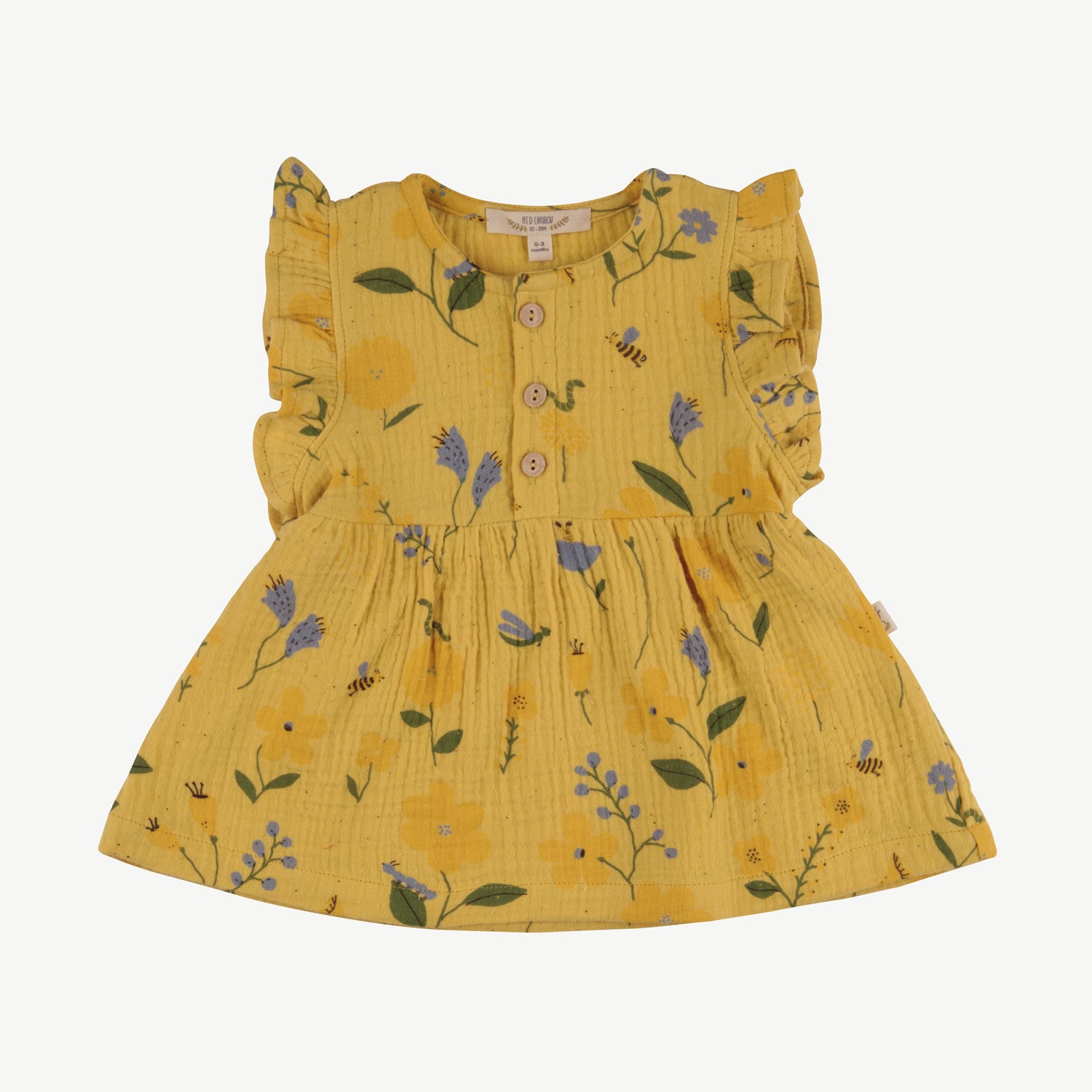 Vestido 'spring blossom' amber yellow