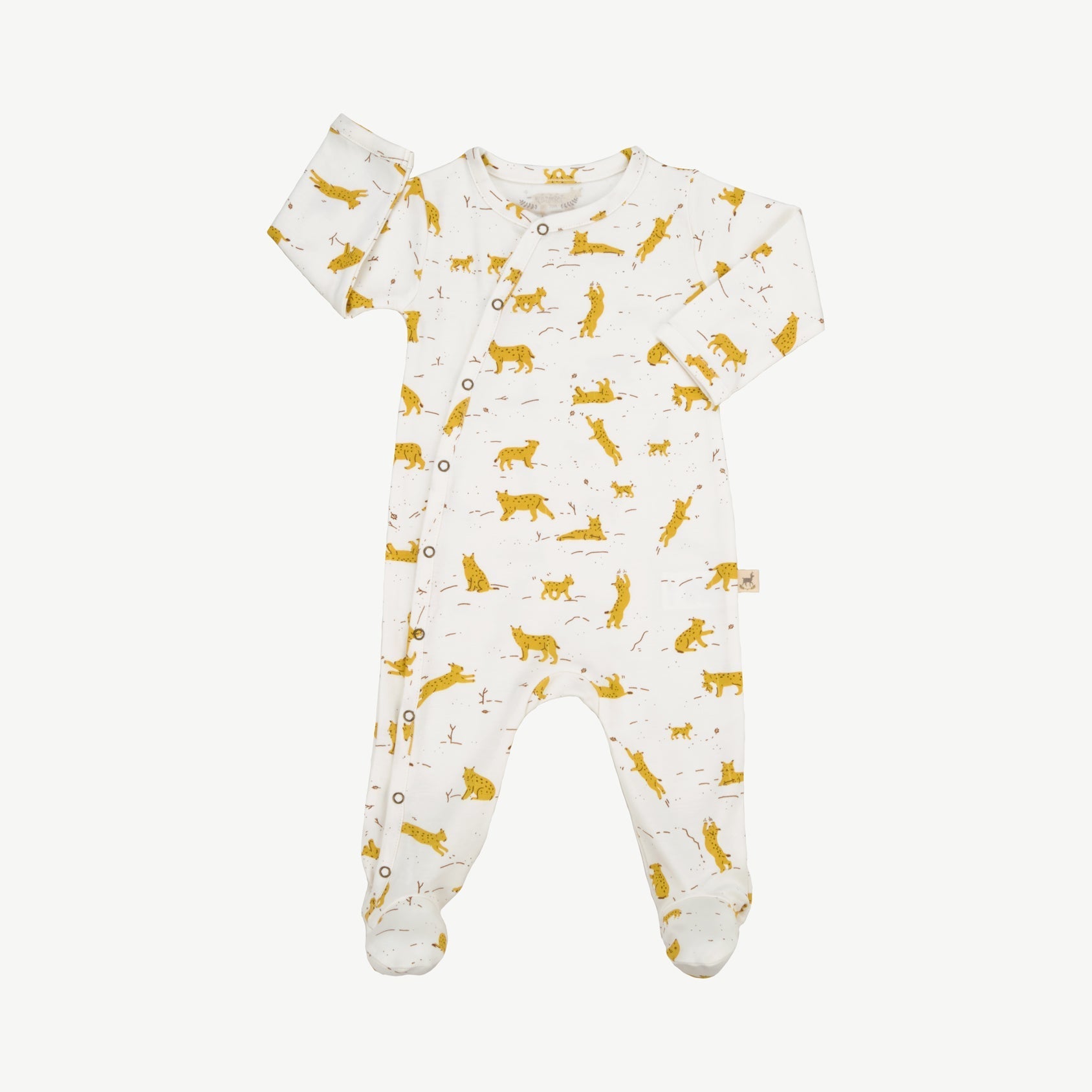 Pijama con Patitas - Linces Crema