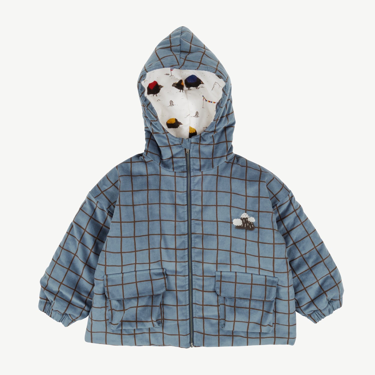 Abrigo de corduroy 'mountain checks' blue mirage