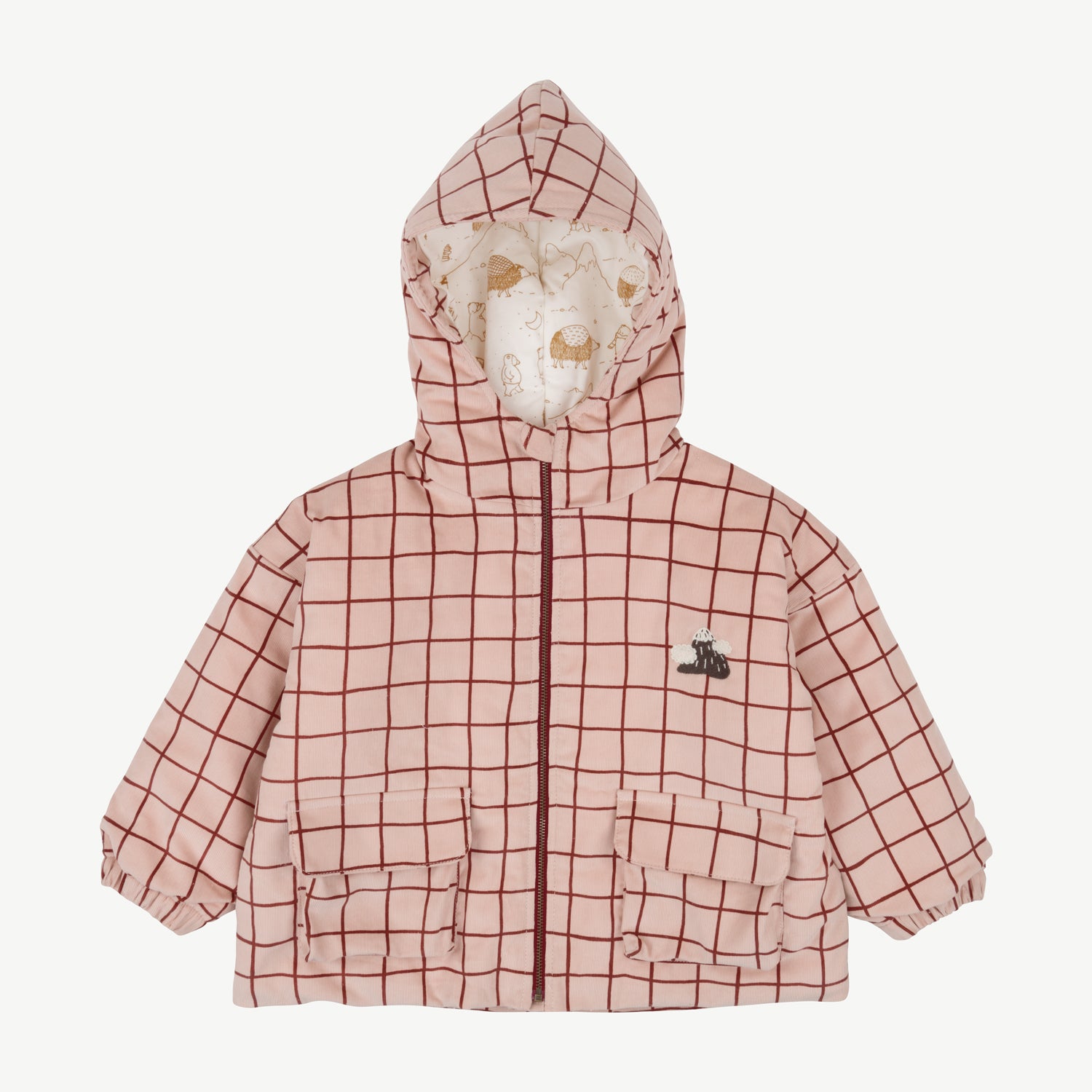 Abrigo de corduroy 'mountain checks' rose glow